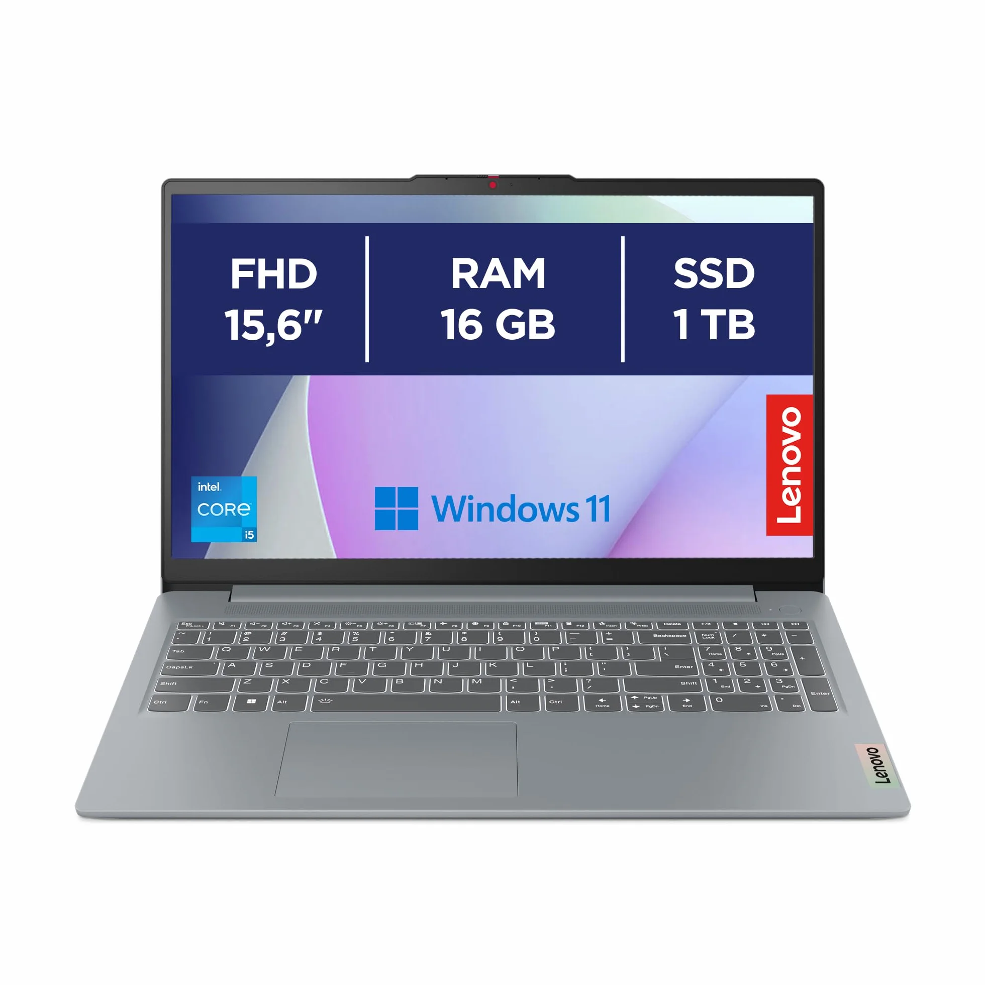 Lenovo IdeaPad Slim 3 Gen 8 - Portátil 15.6" FHD Intel Core i5-13420H, 16 GB RAM, 1 TB SSD, Wi-Fi 6, Win11 Home, Office de Prueba QWERTY Español, Gris - 3 Meses de Xbox Game Pass Incluido