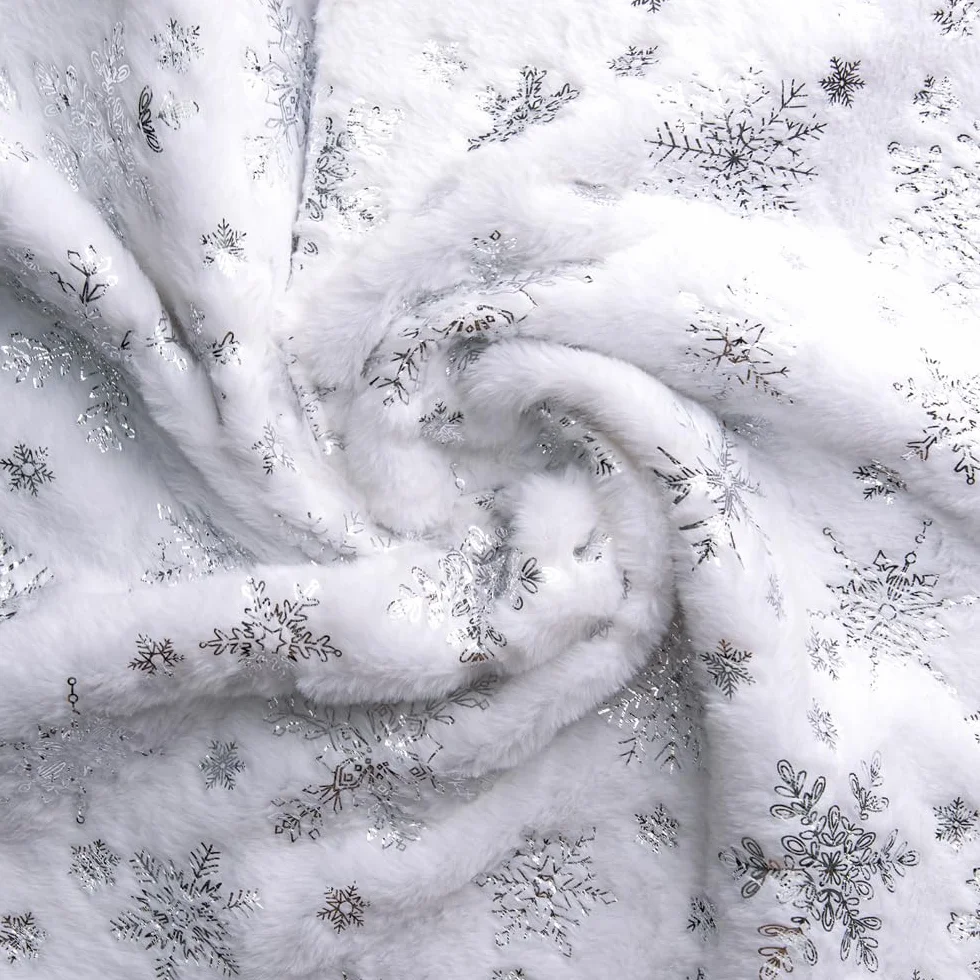 Falda de árbol de Navidad 90 cm alfombra copo de nieve plata