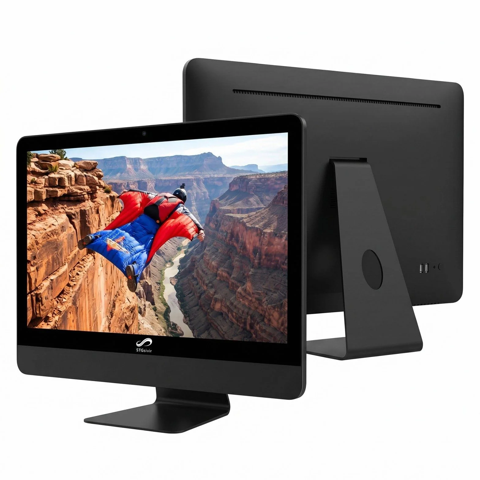 STGsivir All in One PC, Ordenador de Sobremesa 24" FHD, Core i7 hasta 4.0 GHz, 16 GB RAM, 1 TB SSD, WiFi, Bluetooth 5.0, Windows11 Pro, Negro