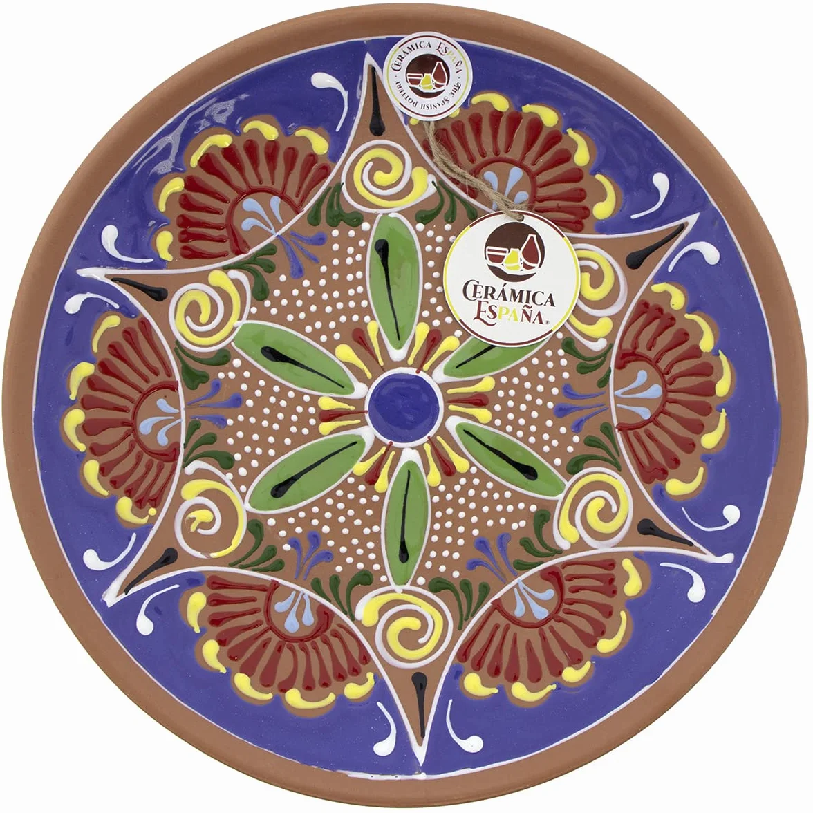 CERÁMICA ESPAÑA Plato decorativo pared Modelo D30 28x28x4.5 cm Hecho a mano