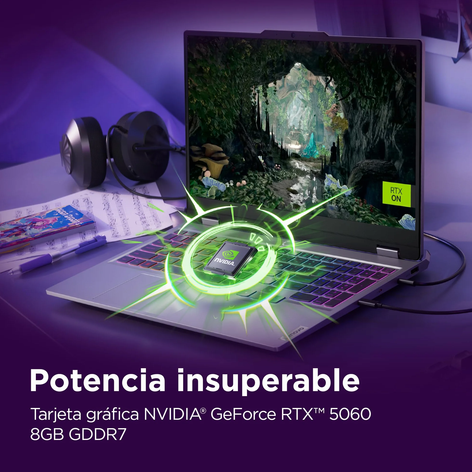 Lenovo LOQ Gen 10 - Portátil Gaming IA 15.6" FHD (Intel Core i7-13650HX, NVIDIA GeForce RTX 5060, 32 GB RAM, 1 TB SSD, 144 Hz, Wi-Fi 6, Sin Sistema Operativo) QWERTY RGB 24 Zonas Español - Gris