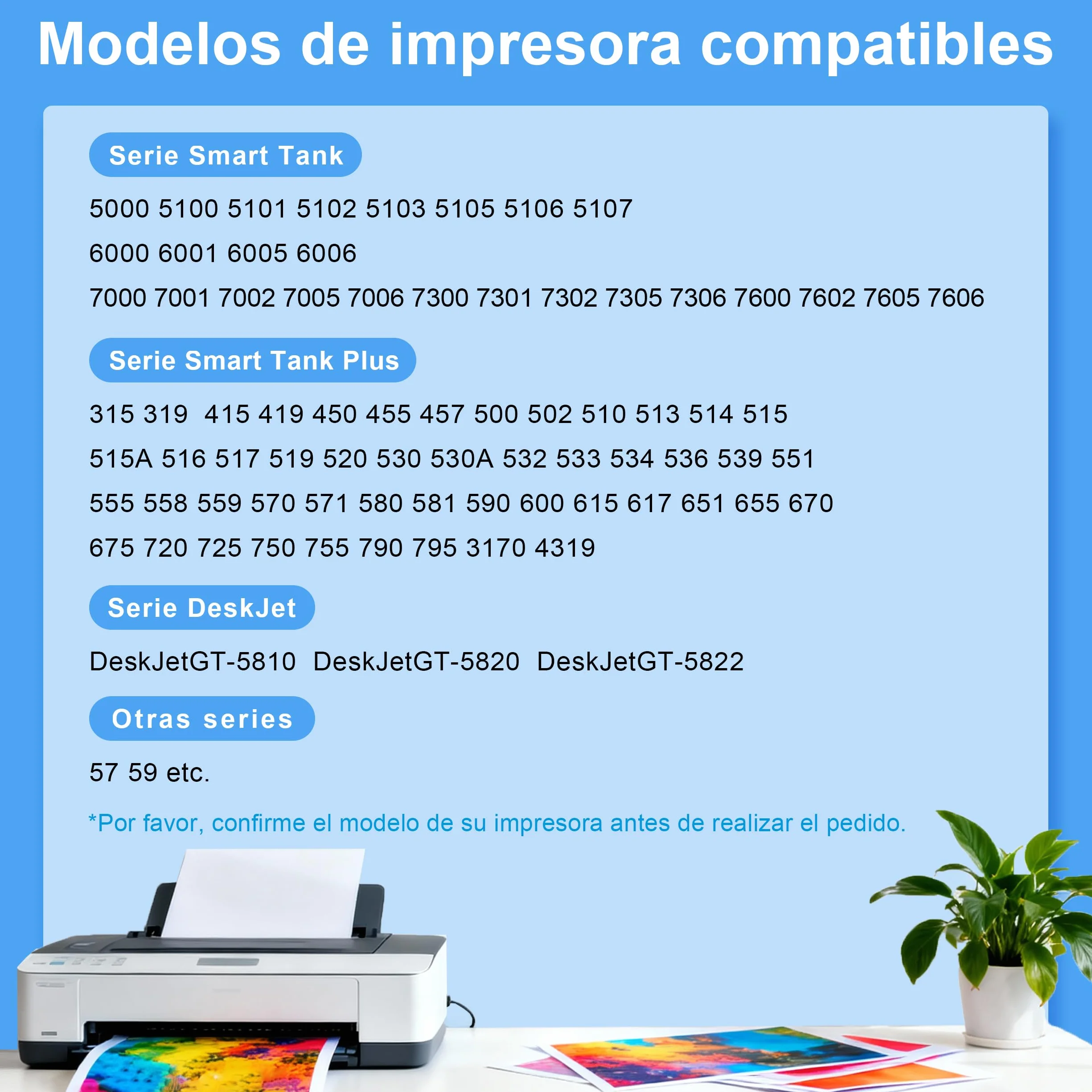 Tinta de impresora 31 32XL Tinta para HP 31xl 32xl Botellas de recarga de tinta para HP Smart Tank5105 5106 5107 7005 7006 7605 7305 7306 455 515 519 530 600 615 617 651 720 725 750 755(5Pack)