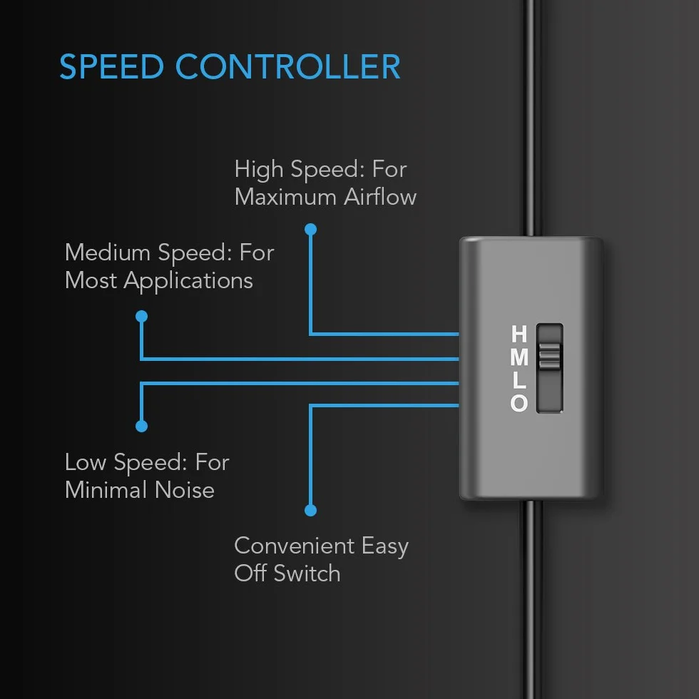 AC Infinity MULTIFAN S5, ventilador USB dual silencioso de 80mm con certificación UL para refrigeración de gabinetes de ordenador, receptores, DVR, PlayStation y Xbox