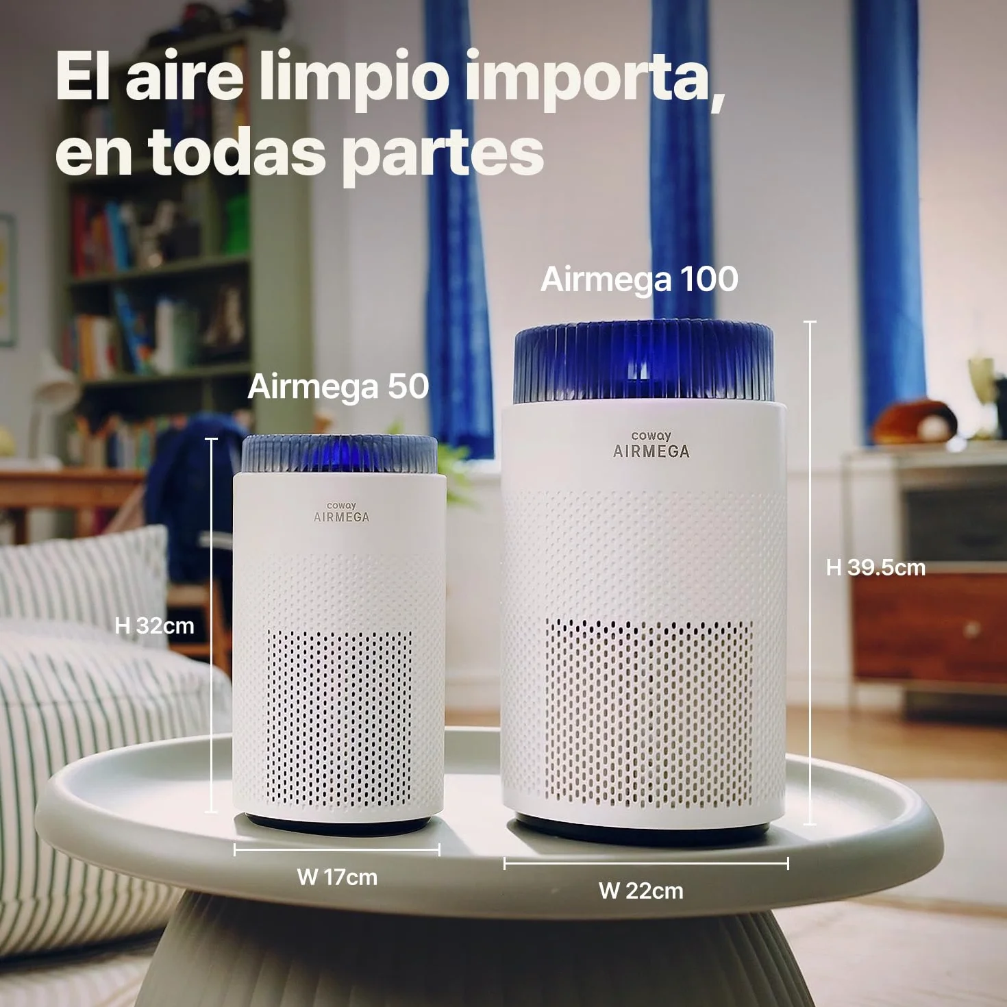COWAY Purificador de Aire Airmega 50 CADR 120,1 m³/h 18,4 dB