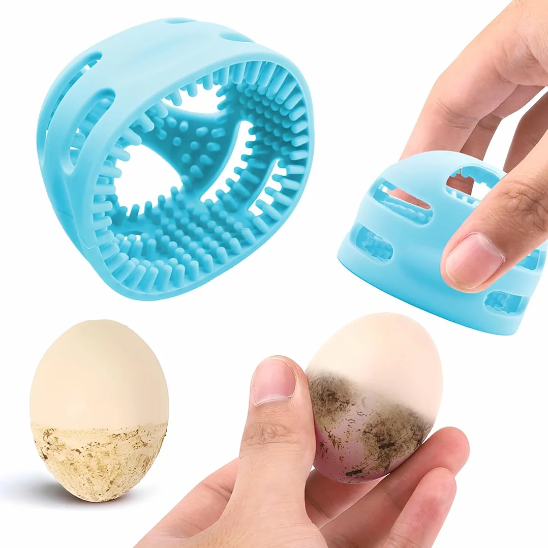 Cepillo Para Lavar Huevos De Silicona, Reutilizable, Elimina Eficazmente La Suciedad Sin DañAr La CáScara De Los Huevos, Para Pintar A Mano En Pascua, DecoracióN (Azul)