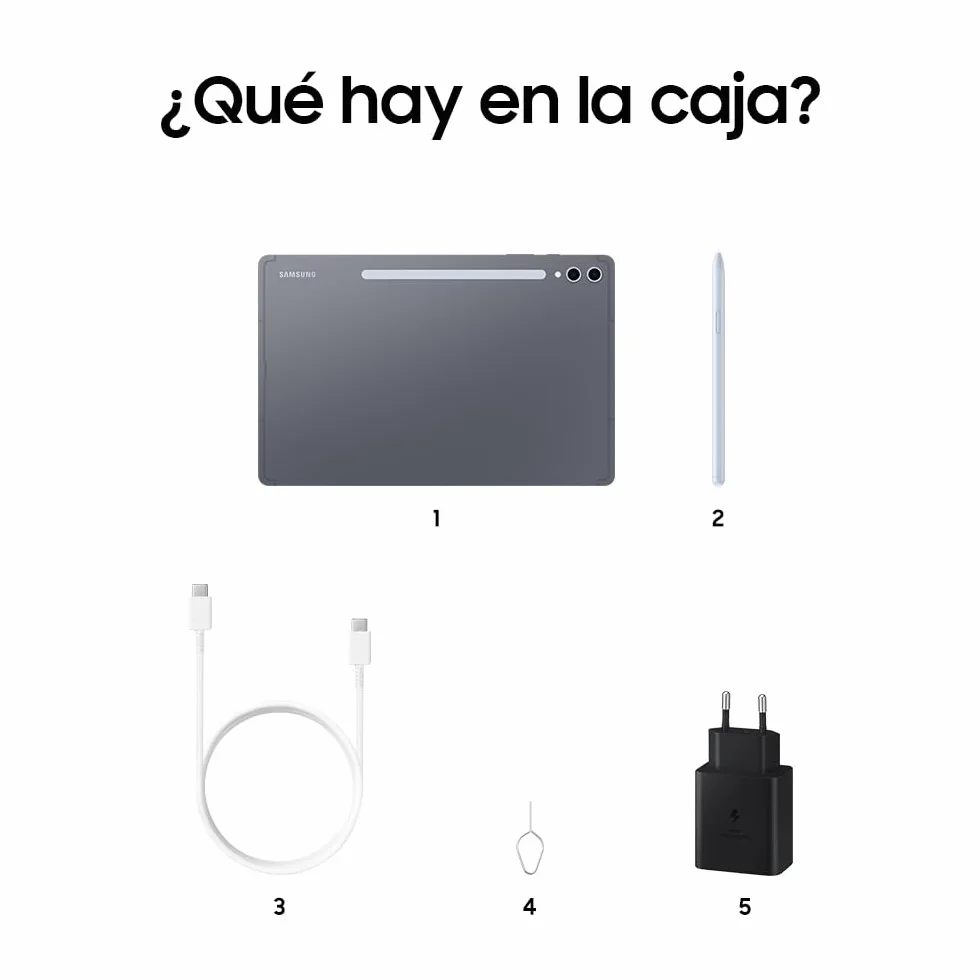 Samsung Galaxy Tab S10+ 512GB + Cargador - Tablet IA, Tableta Android Wifi, 12GB RAM, Pantalla AMOLED, Antirreflejos, S Pen Incluido, Gris (Versión Española)