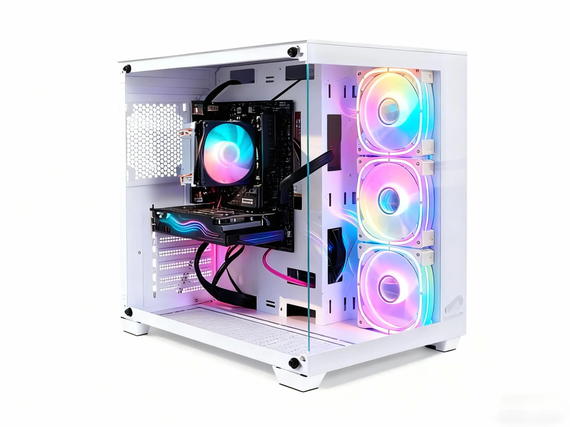 STGsivir PC Gaming, Ordenador de Sobremesa Gaming, GeForce RTX 3050 6GB GDDR6,Ryzen 7 5700X hasta 4.6Ghz,16GB DDR4,1TB SSD,WiFi 6,BT5.0,RGB Ventiladores x3,Windows11 Pro