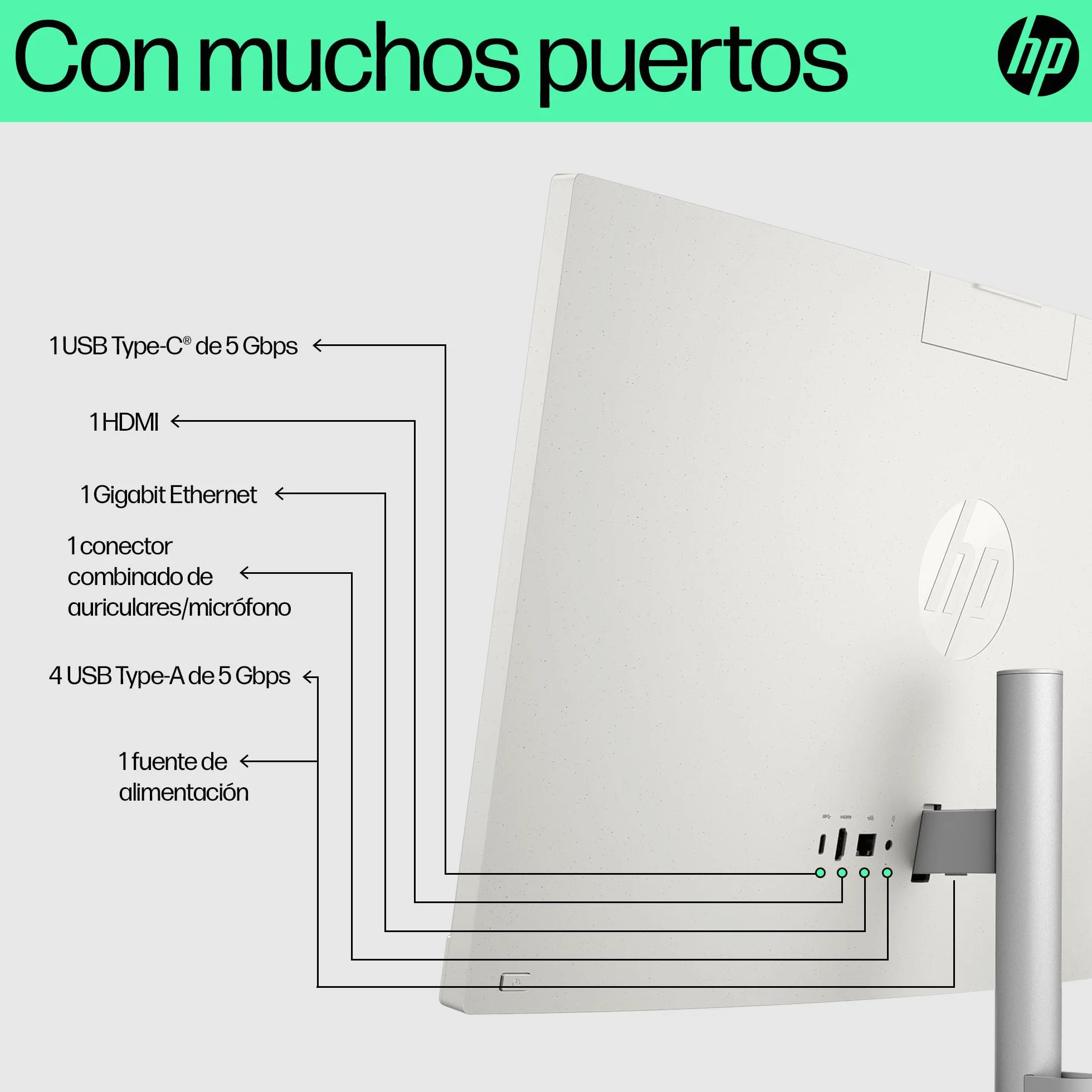 HP All-in-One 27-cr0110ns, PC Todo en Uno 27” FHD, Intel Core i5-1334U, 16GB RAM, 1TB SSD, Intel Iris Xe, Cámara HD, Wi-Fi, Teclado y Ratón Inalámbricos, Sin Sistema operativo, QWERTY Español