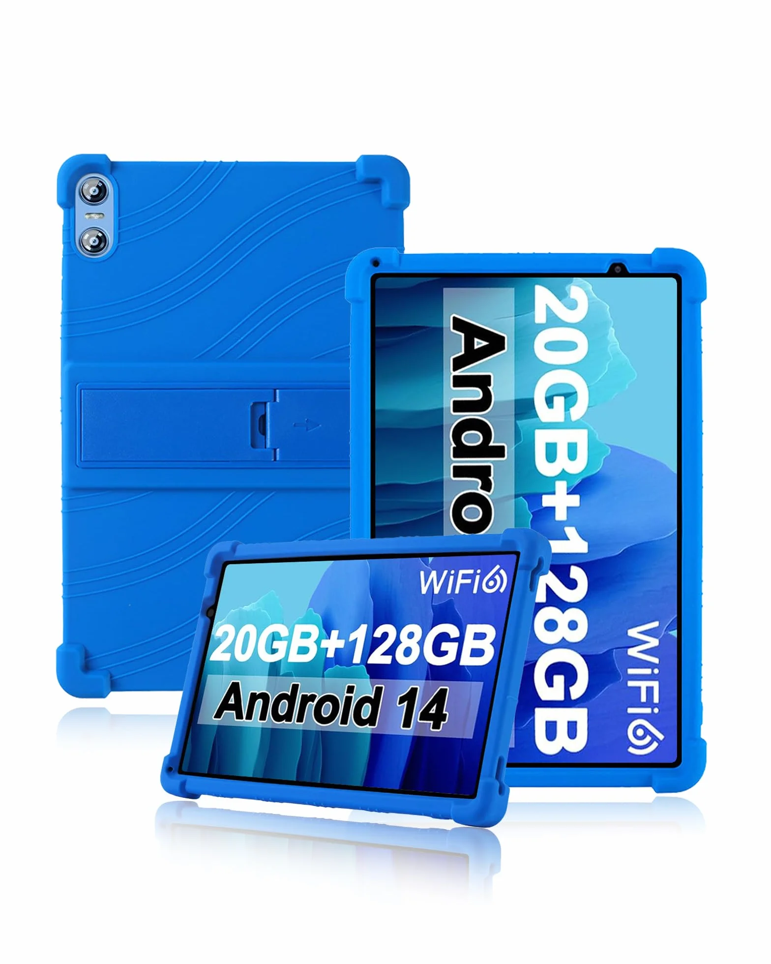 Funda para SKYEGG Tablet K13 10 Pulgadas, yystao Niños Funda de Silicona Suave Compatible con SKYEGG K13, Soporte Ajustable (Azurazul)