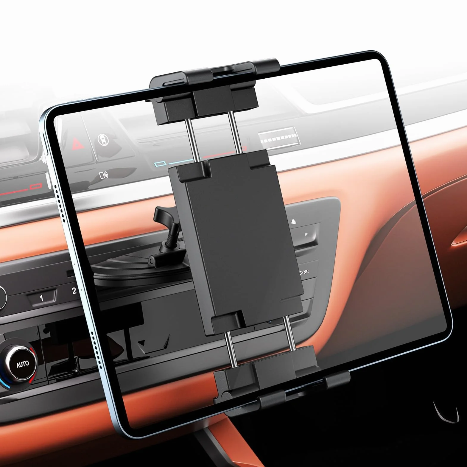 PLDHPRO Soporte para tablet CD ranura iPad Montaje para auto Universal delantero para automóvil adecuado para la navegación y reproducción de video en el automóvil 5.1-15.6 pulgadas