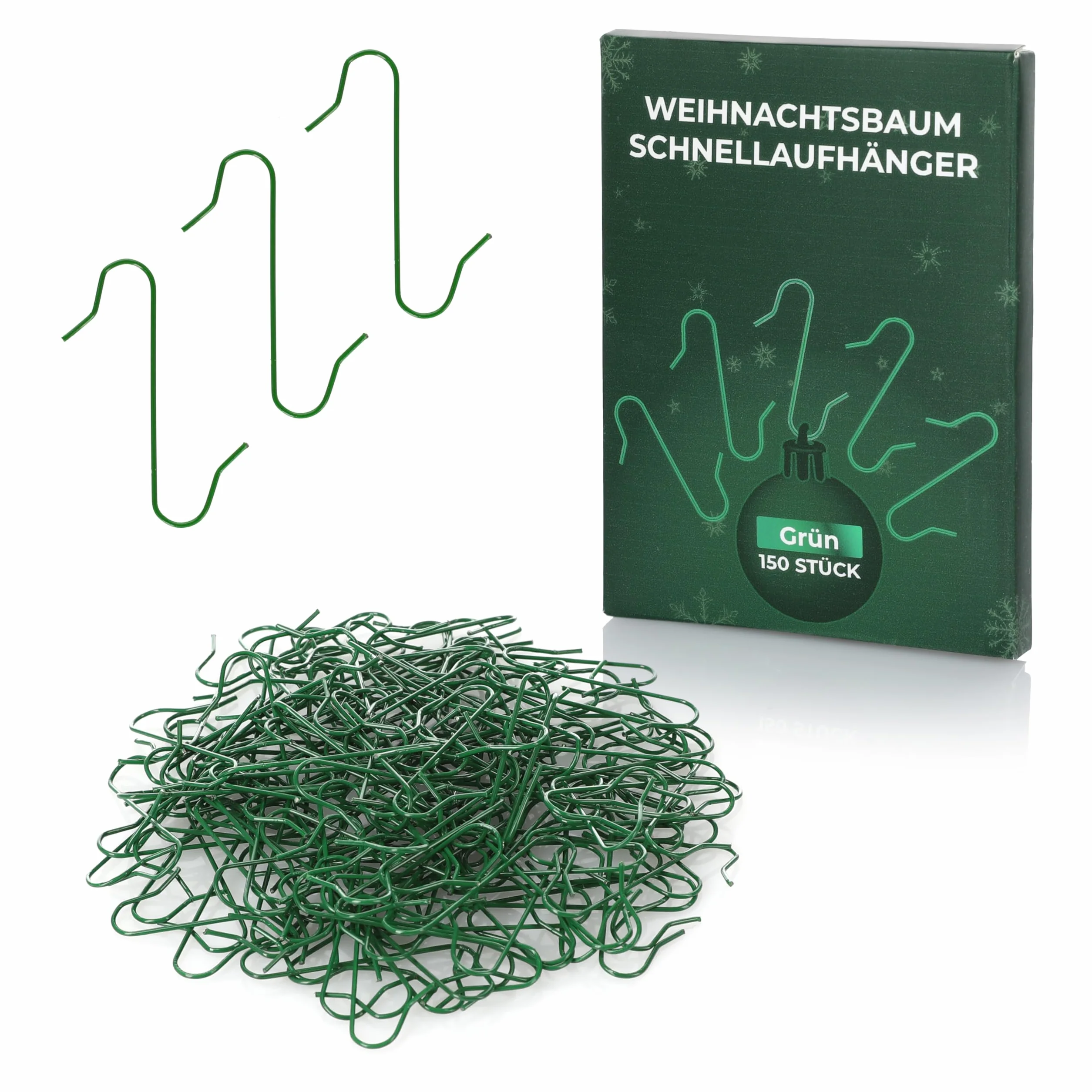 Nordstern ganchos para árbol de Navidad colgadores de montaje rápido 150 piezas 3,3 cm Verde