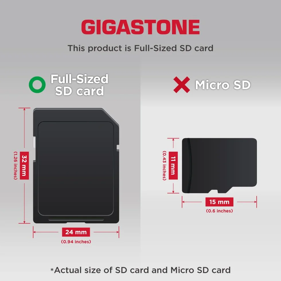 【5 Años Recuperación de Datos Gratis】 GIGASTONE 32GB SD Card 1 Minicase V10 SDHC Memory Card High Speed Full HD Video Compatible with Canon Sony Kodak Olympus Digital Camera