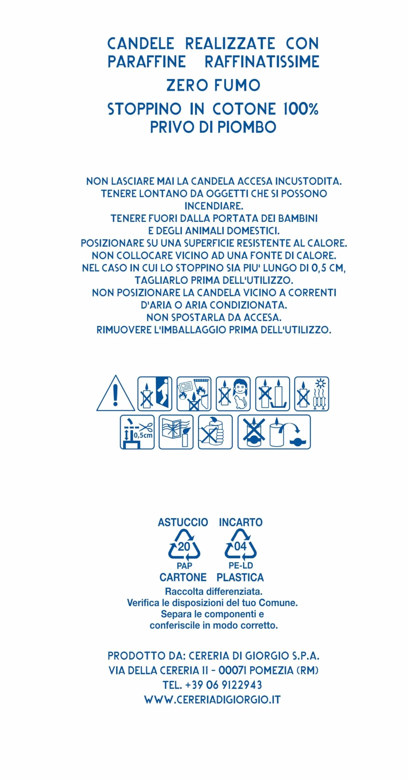 Cereria di Giorgio Risthò Velas dóricas candelabro cera burdeos 2,2x25 cm