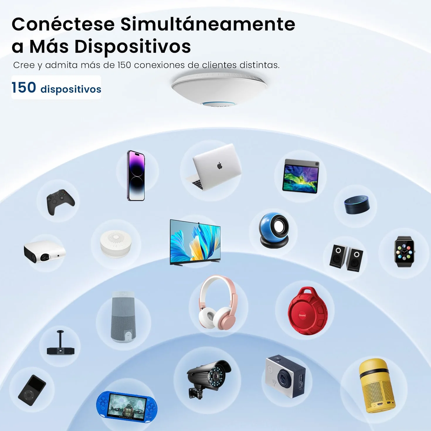 Tenda I27 WiFi 6 AX3000 Punto de Acceso de Doble Banda, Soporta PoE Estándar 802.3at, Montaje Techo, Roaming, MU-MIMO, OFDMA, Múltiples SSID, Gestionable a través de App o la Interfaz Web, Blanco