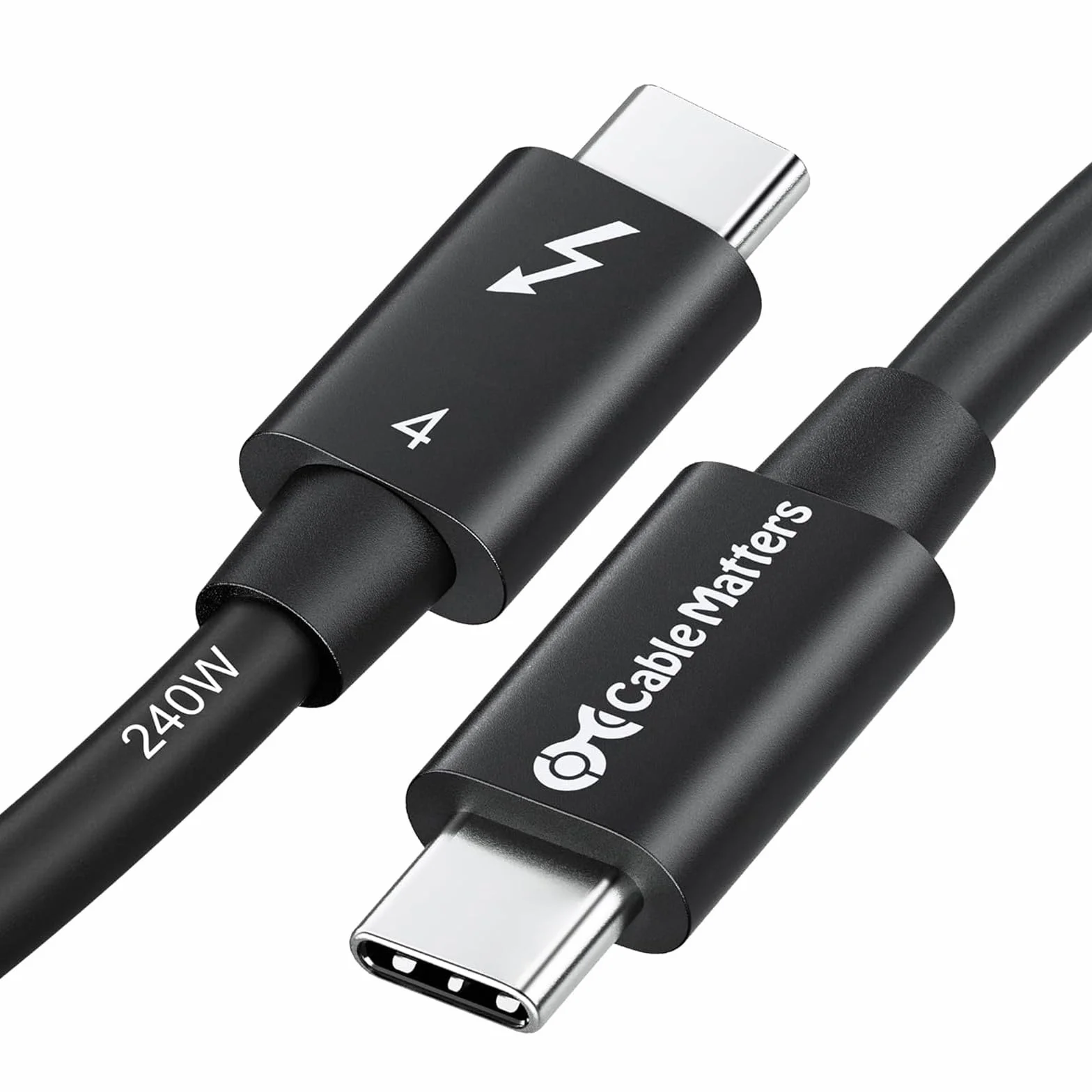 Cable Matters [Intel certificado 0,3 m Cable Thunderbolt 4 de 40 Gbps para vídeo 8K y Carga a 240W - retrocompatible con Thunderbolt 3, USB4, USB C