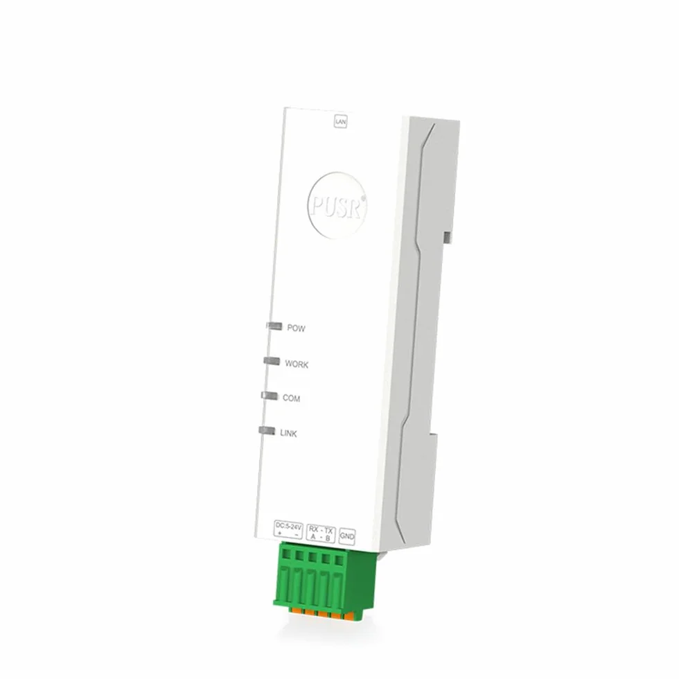 Convertidor de riel DIN pequeño RS485/RS232 a Ethernet, dispositivo serial, servidor, modbus, pasarela Modbus RTU a Modbus TCP al comando, página web incorporada USR-DR134/132 (DR134(RS485 a