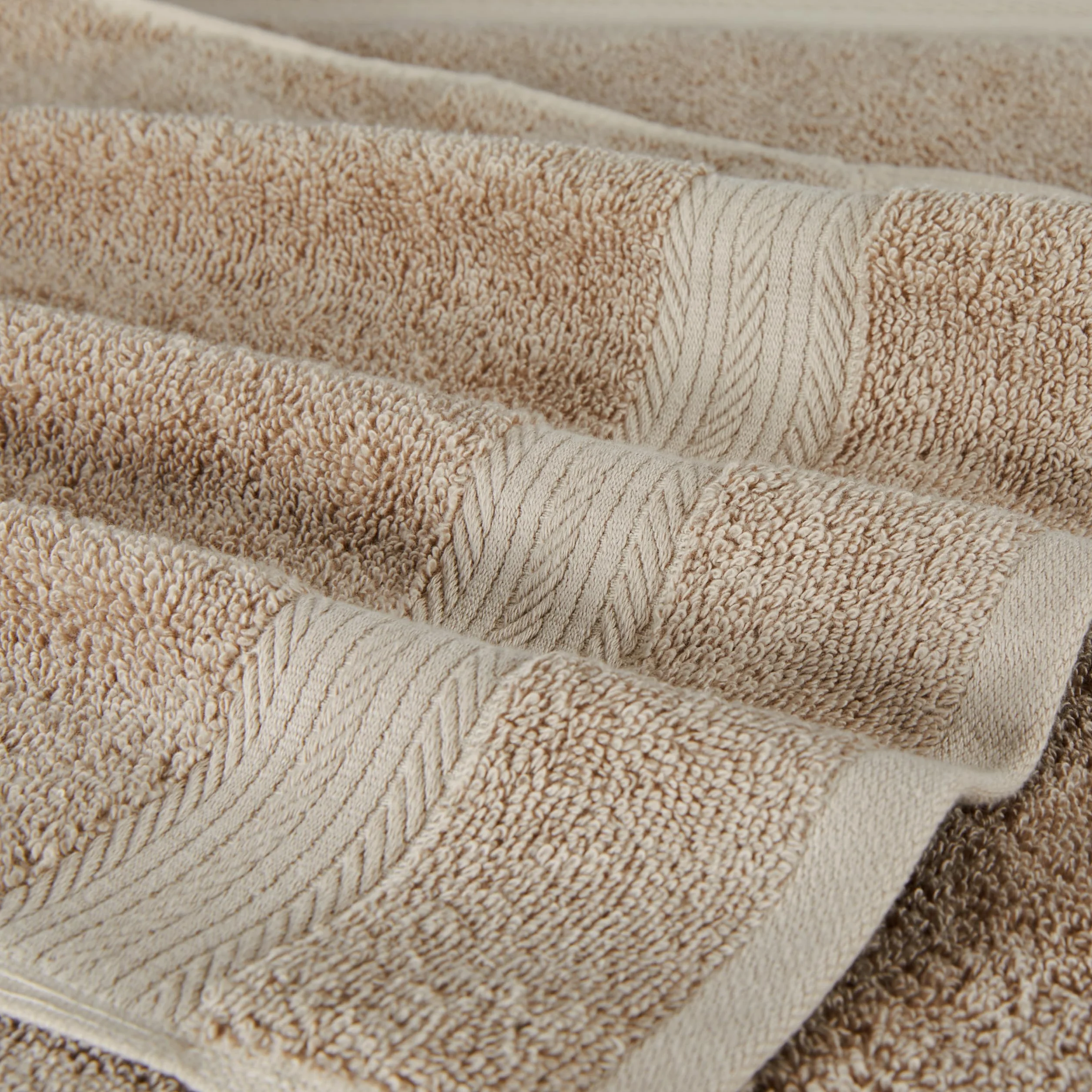 Amazon Basics Juego Toallas Baño 100% Algodón Orgánico 30x30 cm, Gris Pardo, Pack 12