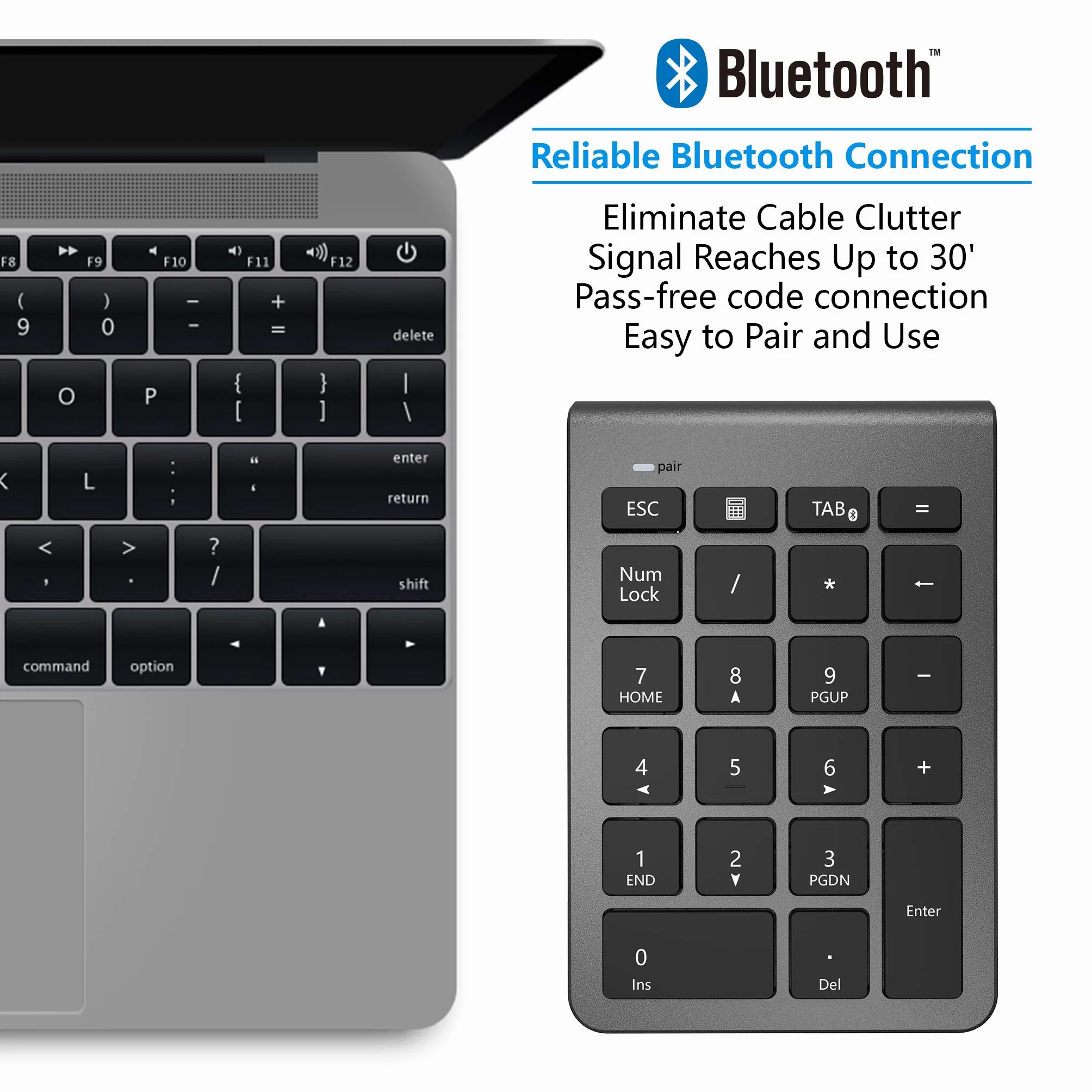 CATECK numérico inalámbrico Bluetooth,Teclado numérico 22 Teclas Bluetooth de tecladopara Data Entry de Contabilidad PC/Notebook/de Escritorio/Tableta