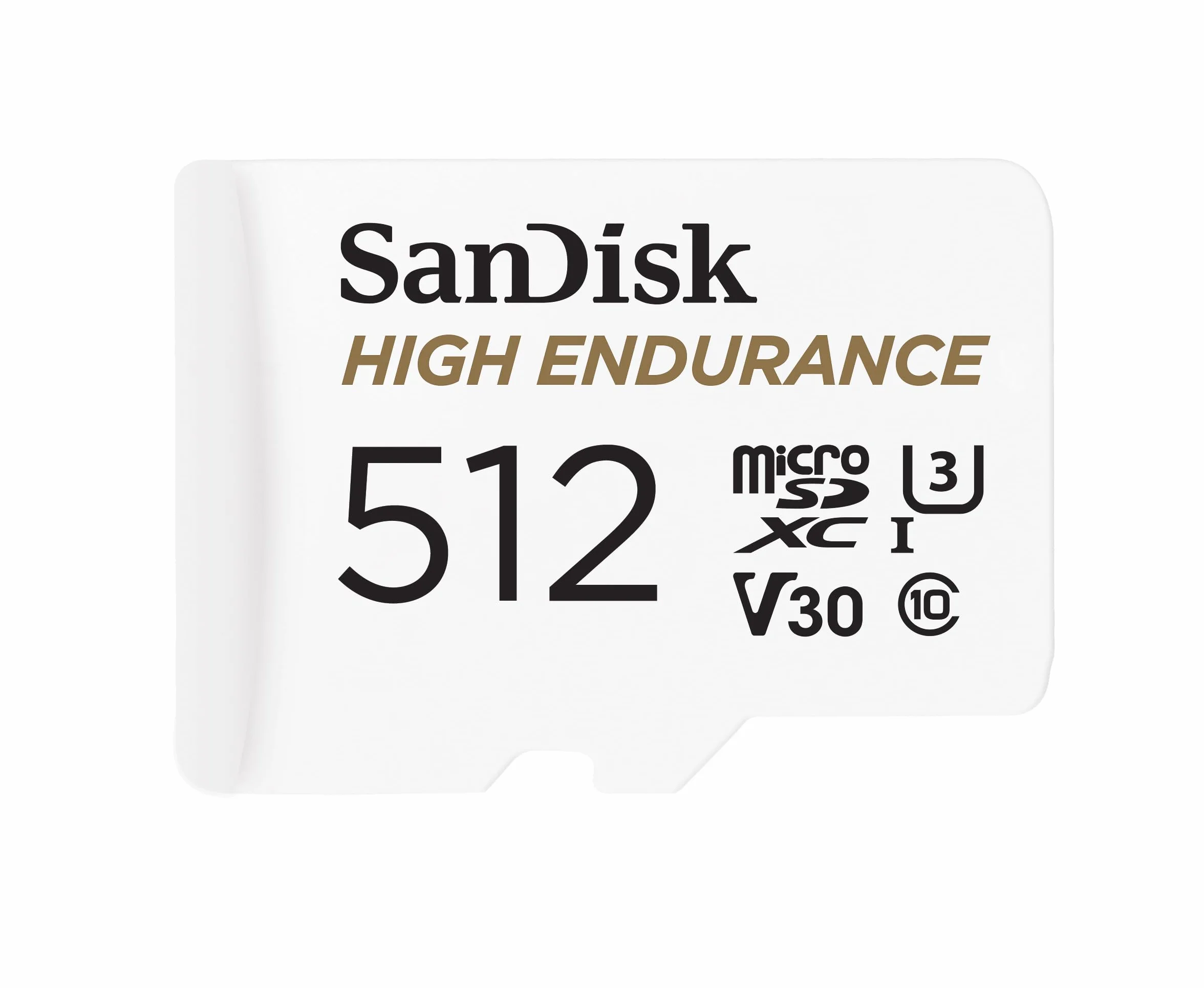 SanDisk High Endurance - Tarjeta microSD para videovigilancia de 512 GB, hasta 100 MB/s, Class 10, U3 y V30