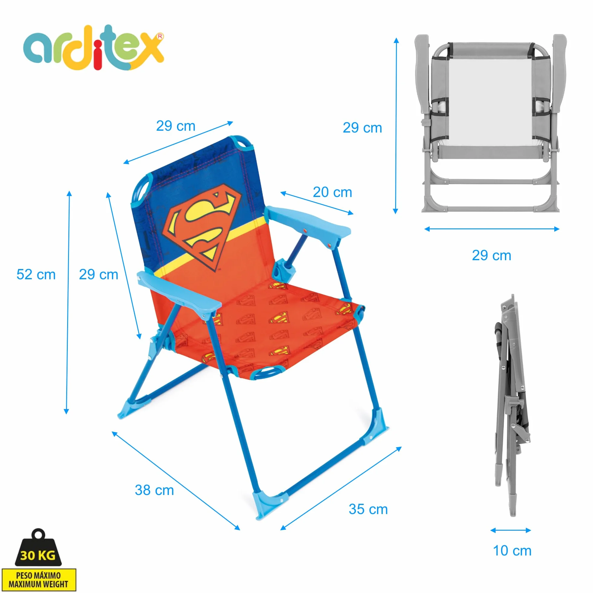 ARDITEX Silla Plegable Superman DC Comics 38x32x53cm
