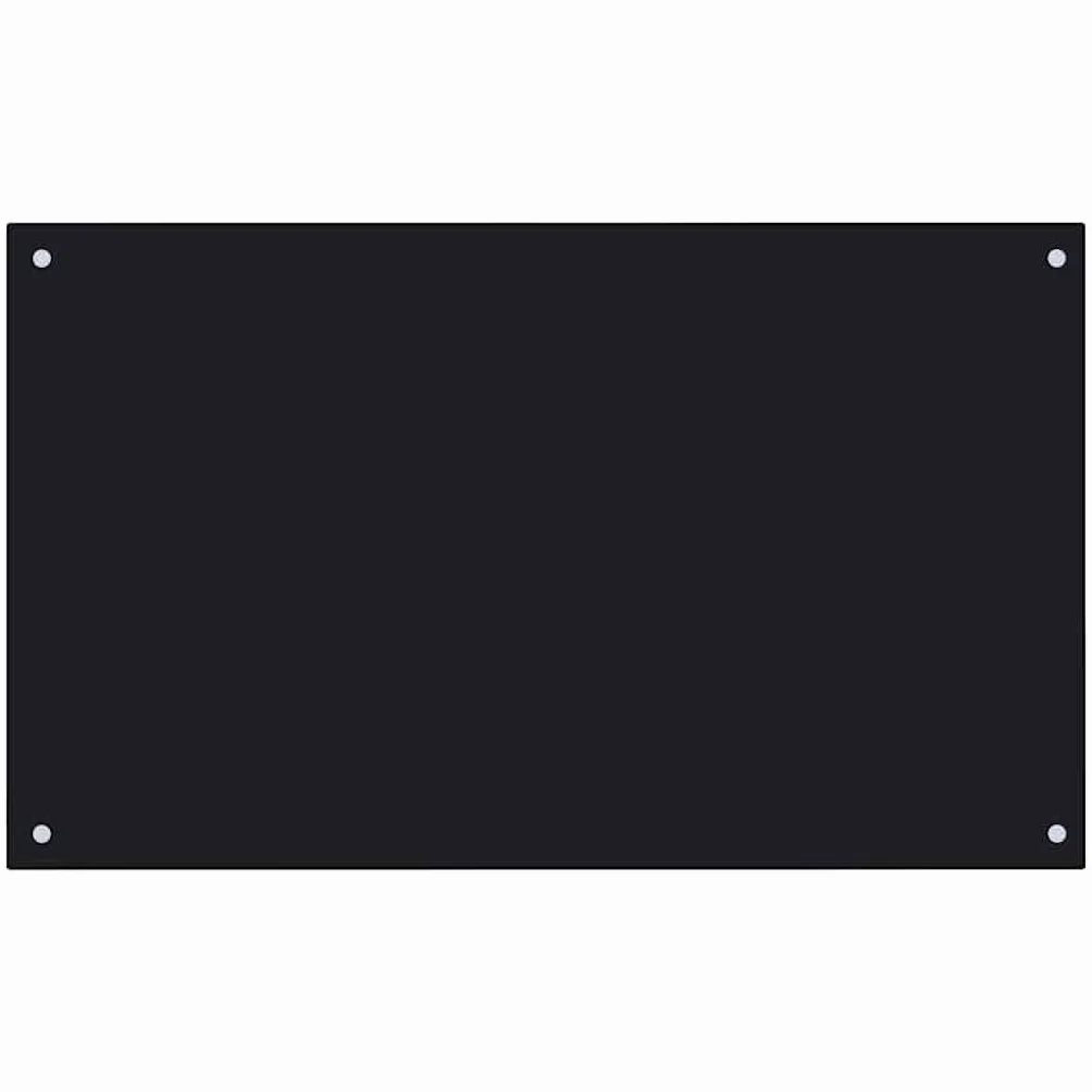vidaXL Protector Salpicaduras Cocina Vidrio Templado Negro 100x60cm