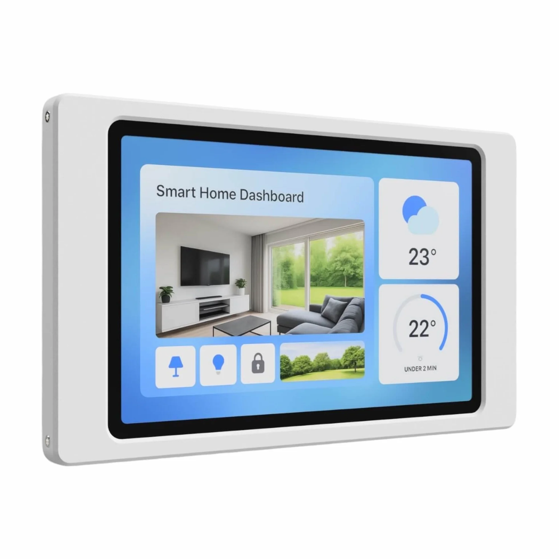 Soporte Tablet Pared para Samsung Galaxy Tab A9 / A11 (8,7 Pulgadas) - Marco Fijo Ultra Delgado para Pantalla Smart Home - Montaje Seguro y Cables Ocultos - Blanco