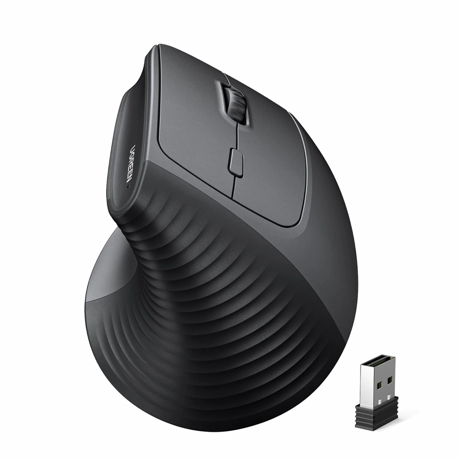 UGREEN Ratón Vertical Inalámbrico 2,4G y Bluetooth 5.4 Silencioso 4000 dpi | Ergonómico Compatible con Windows macOS Linux
