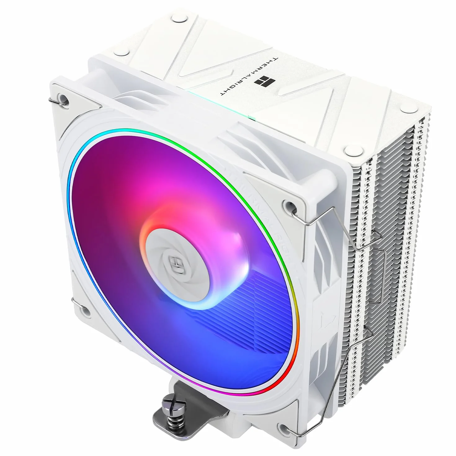 Thermalright Assassin Spirit 120 EVO Enfriador de procesador ARGB blanco, 4 tubos de calor, con ventilador TL-S12W-S PWM silencioso, compatible con AMD, AM4, AM5, Intel 1700, 1150, 1151, 1200