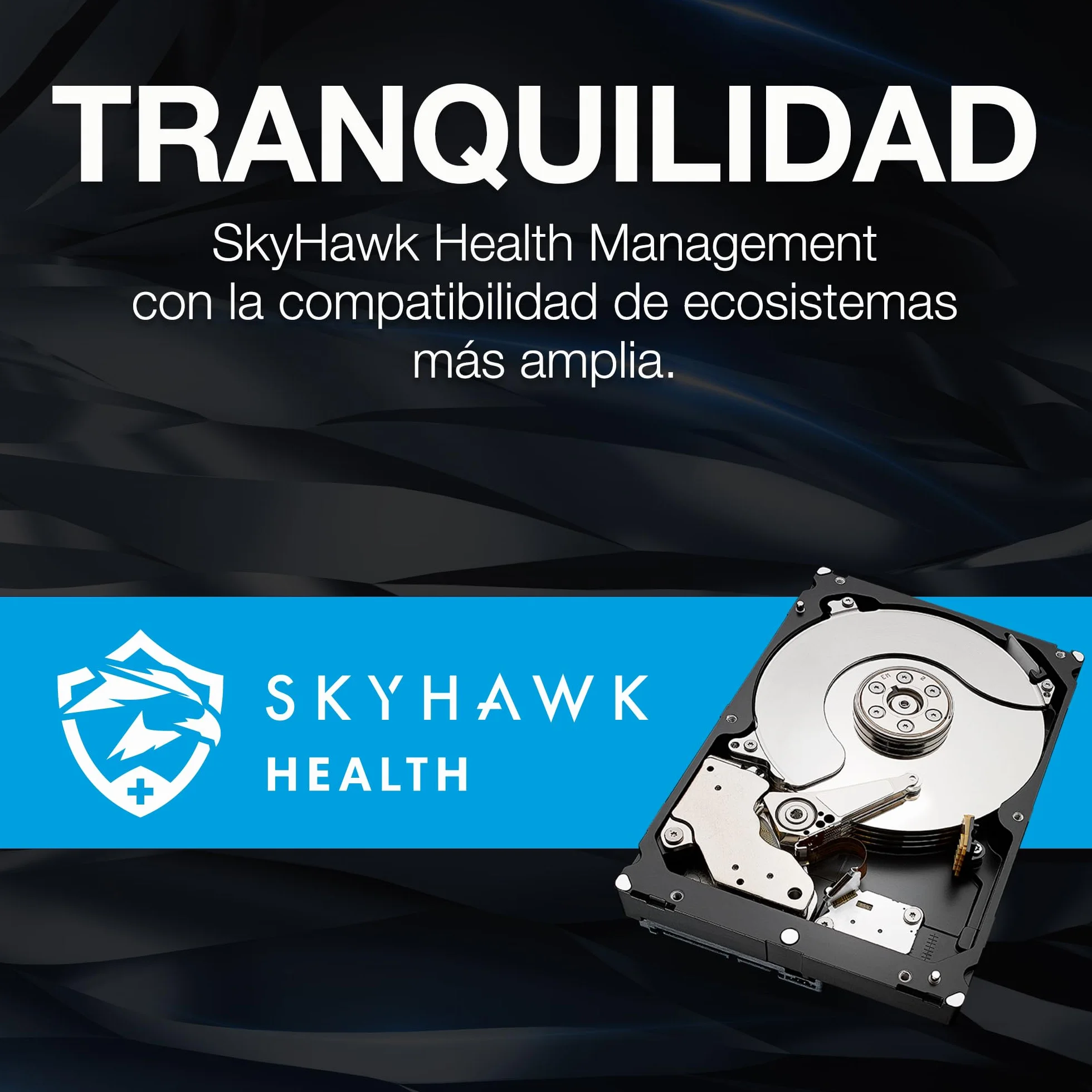Seagate SkyHawk 4TB, Disco Duro Interno De Video, 3.5 Pulgadas, SATA 6.GB/s, Caché de 256 MB, DVR, Sistema de Cámaras de Seguridad NVR, servicios Rescue internos, Paquete Abre-fácil (ST4000VXZ16)