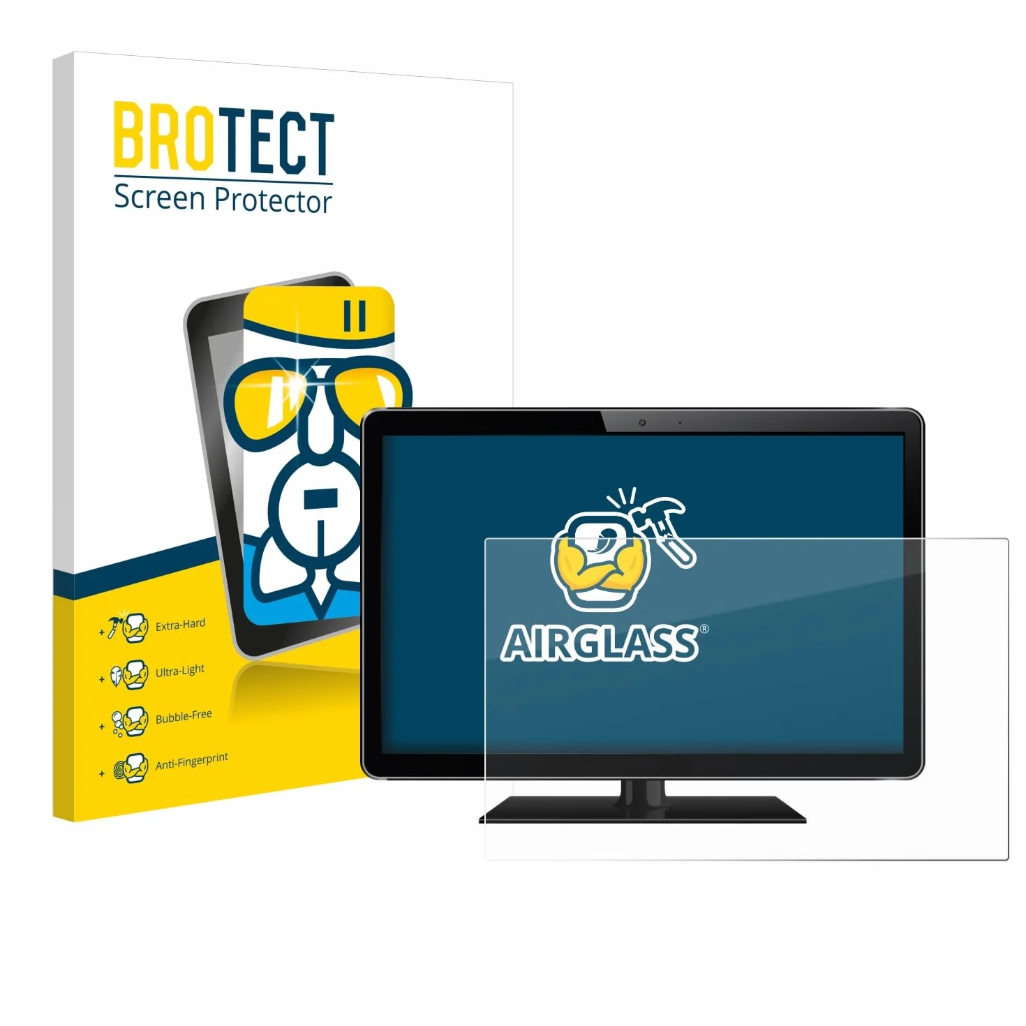 BROTECT 15.6" Protector Pantalla Cristal para Pantallas planas con 15,6 Pulgadas (39.6 cm) [345 x 194 mm, 16:9] - [Dureza 9H, Anti-Arañazos]
