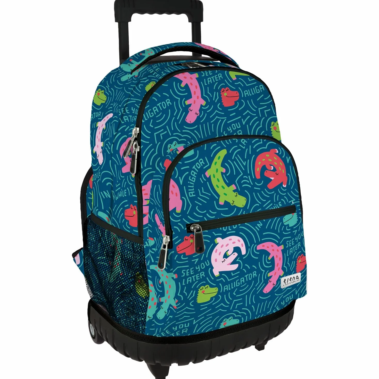 Grafoplas - Mochila Escolar con Ruedas, Carro Integrado, 52x37x25cm, 29 Litros, Ruedas Dobles, Modelo Roller, Colección Alligator de Elena Corredoira, Perfecto Material Escolar Infantil y Primaria