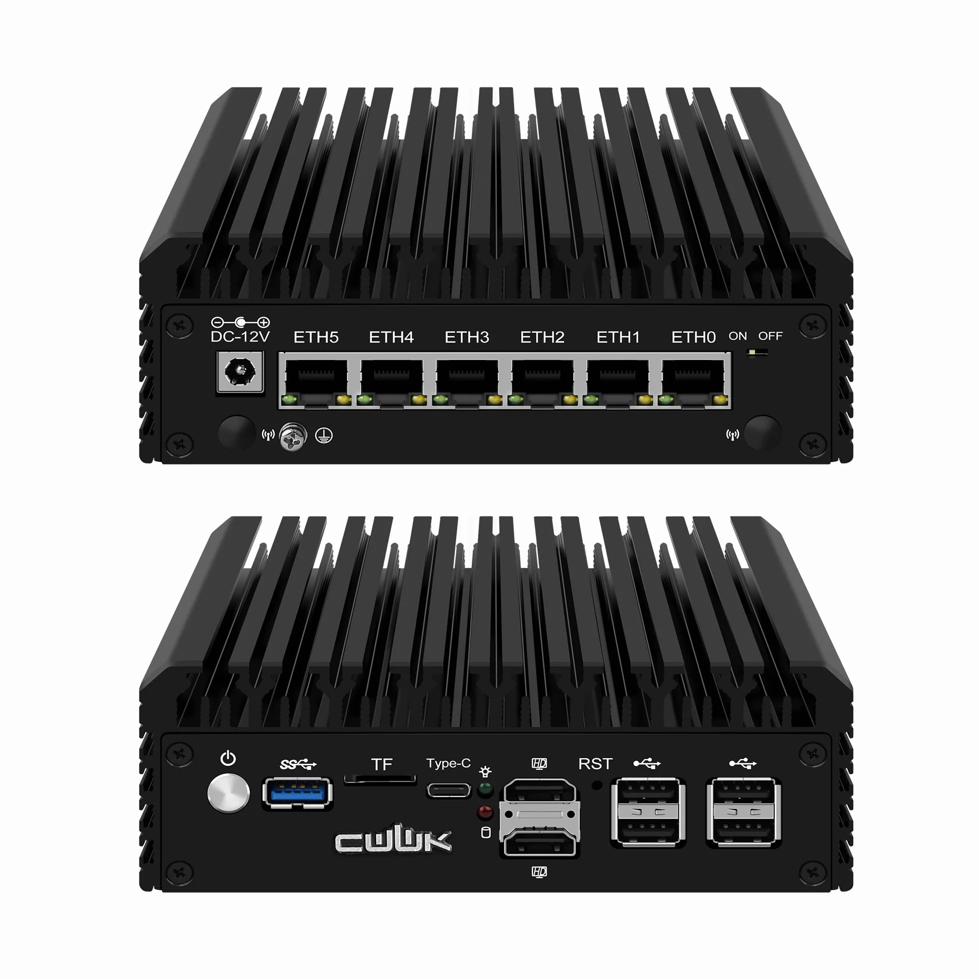 CWWK Mini PC N150 (Upgraded N100) Firewall Appliance, 6 Port i226-V 2.5GbE LAN OPNsense Mini Computer, F7 Fanless Micro PC NO RAM/SSD/OS, USB Type-C, 3-Display, TF, 2-NVMe, AES-NI
