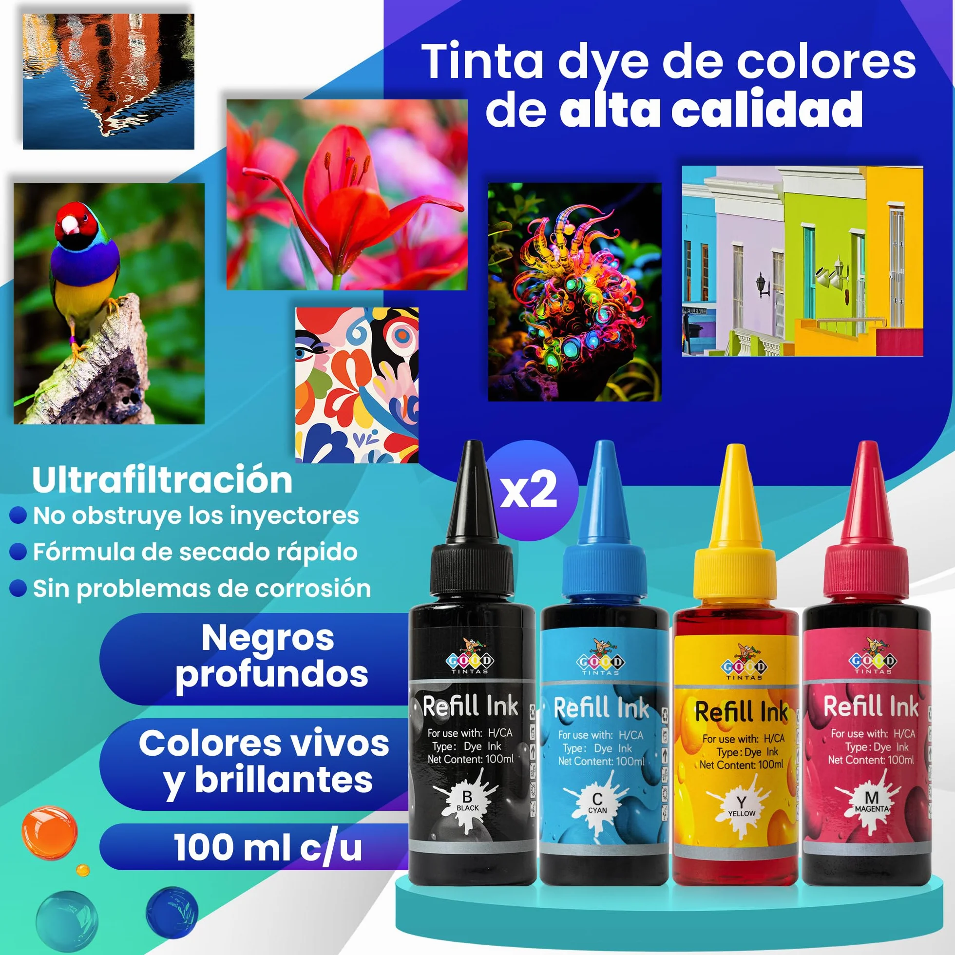 Kit de Recarga de Tinta Compatible para Cartuchos de Tinta Canon PG-540 CL-541 PG-560 CL-561 540XL 541XL 560XL 561XL PG40 50 CL41 51 Incluye 500 ML Tintas +Accesorios+ 50ml Limpia Cabezal
