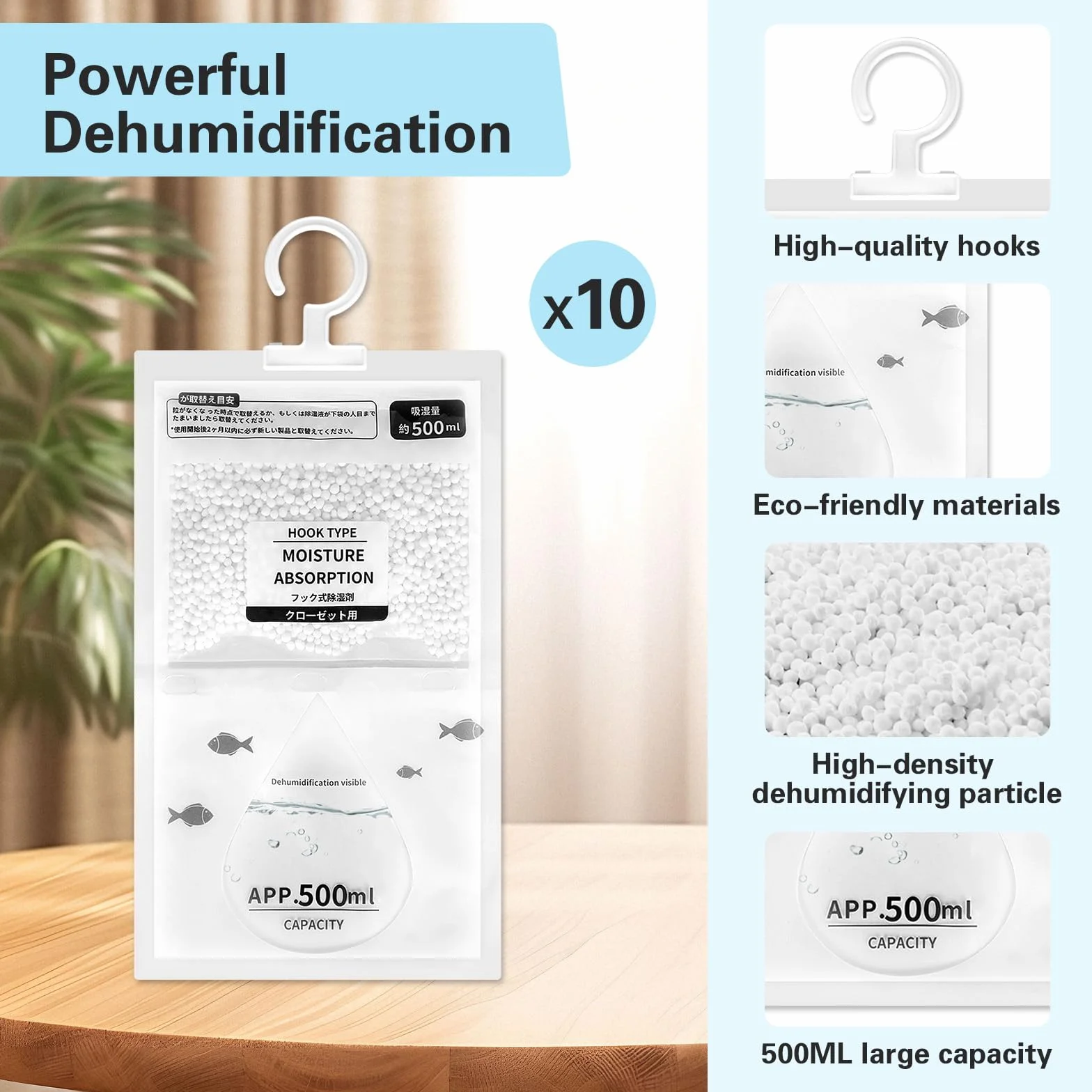 Antihumedad Armarios Deshumidificador 10 Pack Absorbe Humedad Quitador Antimoho