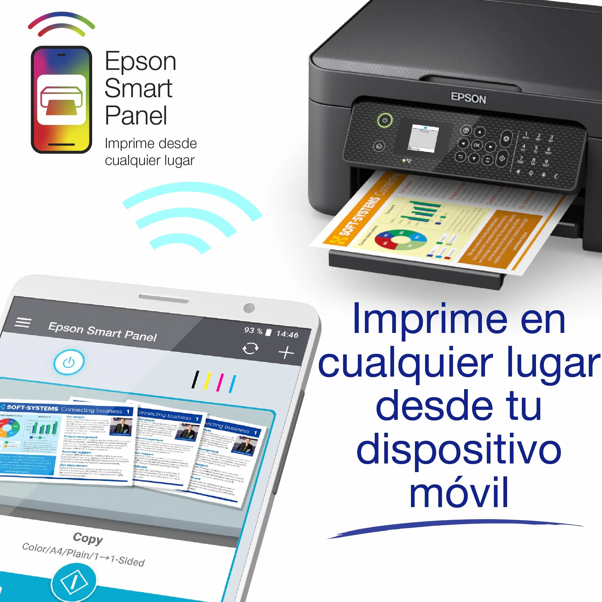 Epson Impresora de inyección de Tinta multifunción Workforce WF-2910DWF A4 con conectividad inalámbrica y 3 Meses Gratis de suscripción de Tinta ReadyPrint Flex*