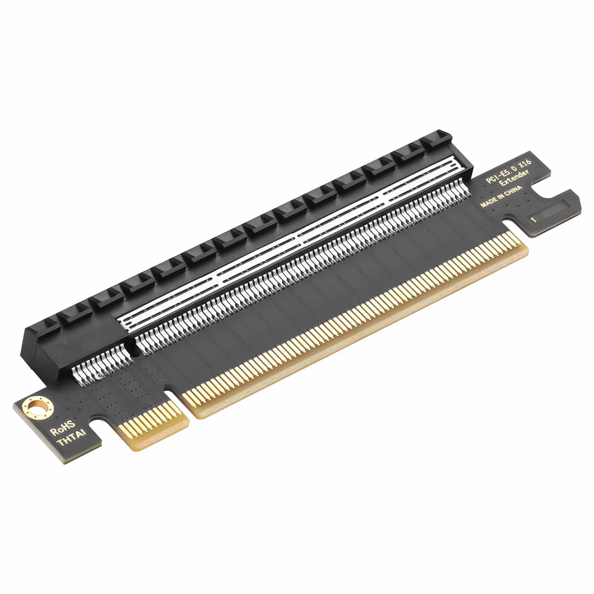 CERRXIAN Tarjeta elevadora PCIe 5.0 x16, tarjeta de prueba de protección de ranura de extensión PCI Express 5.0 16X, para computadora 1U/2U/3U/4U, 180 grados