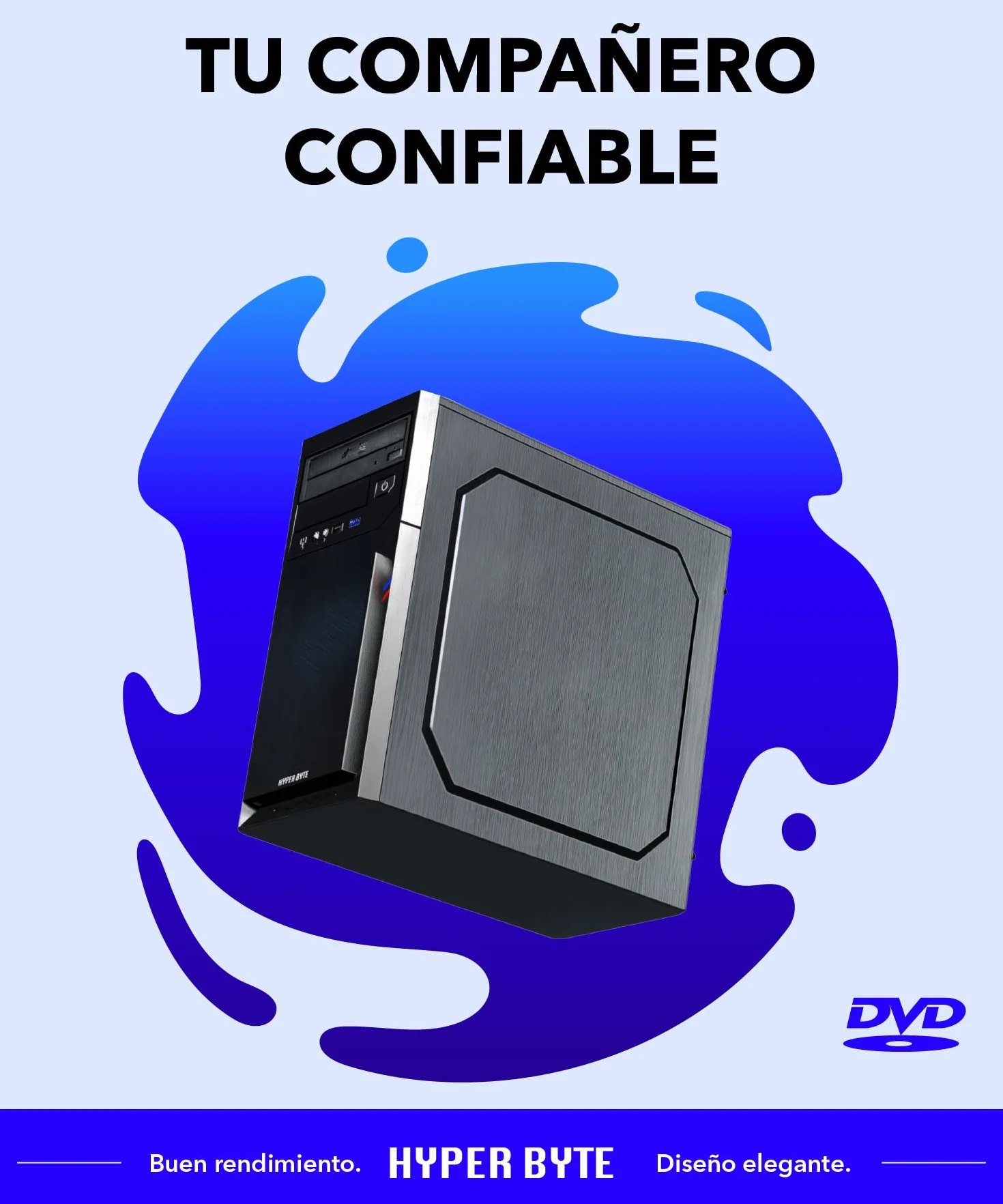 HYPER BYTE® Office PC - Ordenador con AMD Ryzen 3 a 4,0 GHz | 16 GB DDR4 de RAM | Disco Duro SSD de 1 TB | Win 11 Pro | WLAN | DVD+RW | USB 3.0 | Computer de Torre - High End