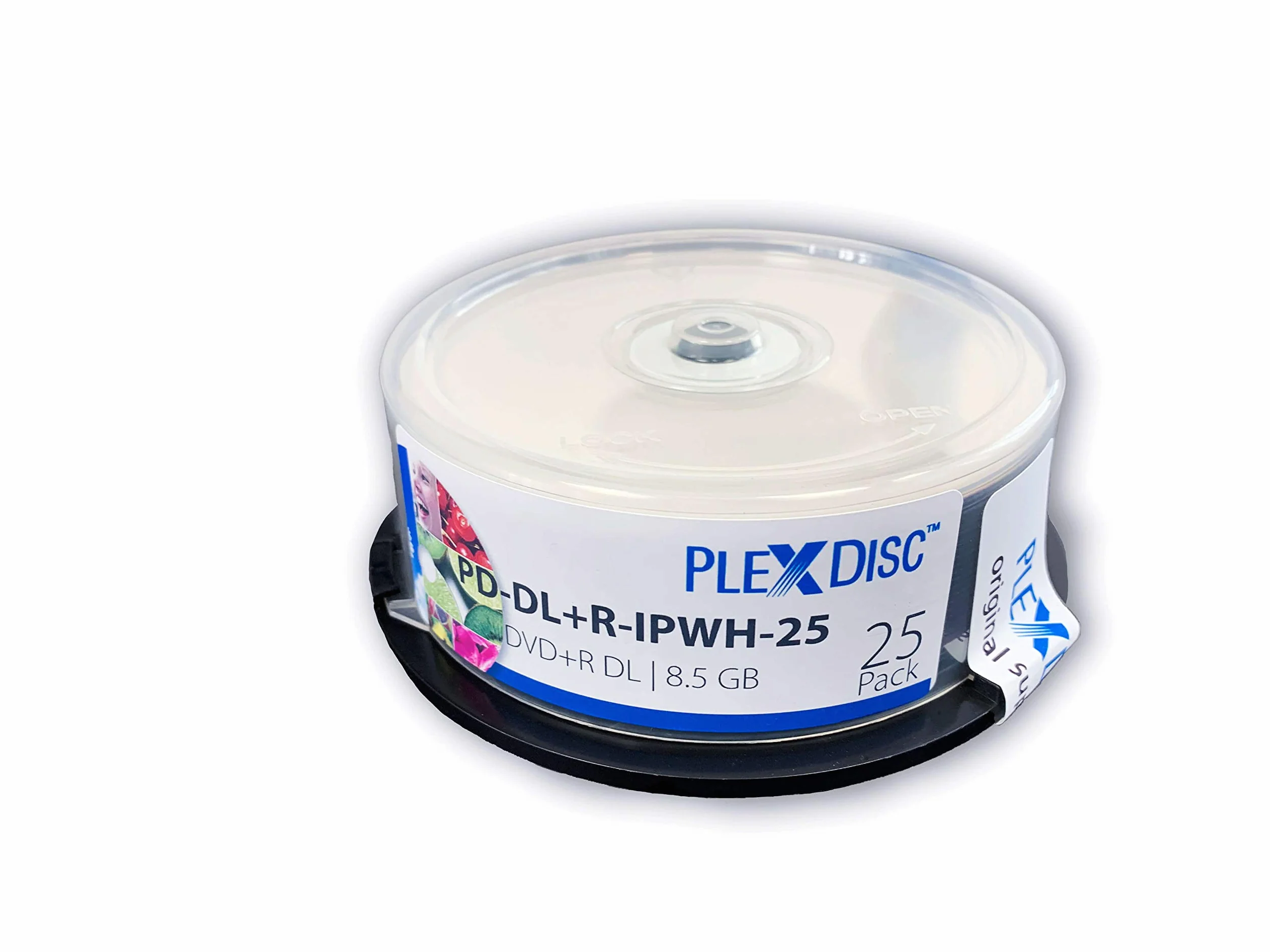 PlexDisc DVD + R DL, 25 Piezas, 8X, 8.5GB, Doble Capa, imprimible por inyección de Tinta, Blanco Mate