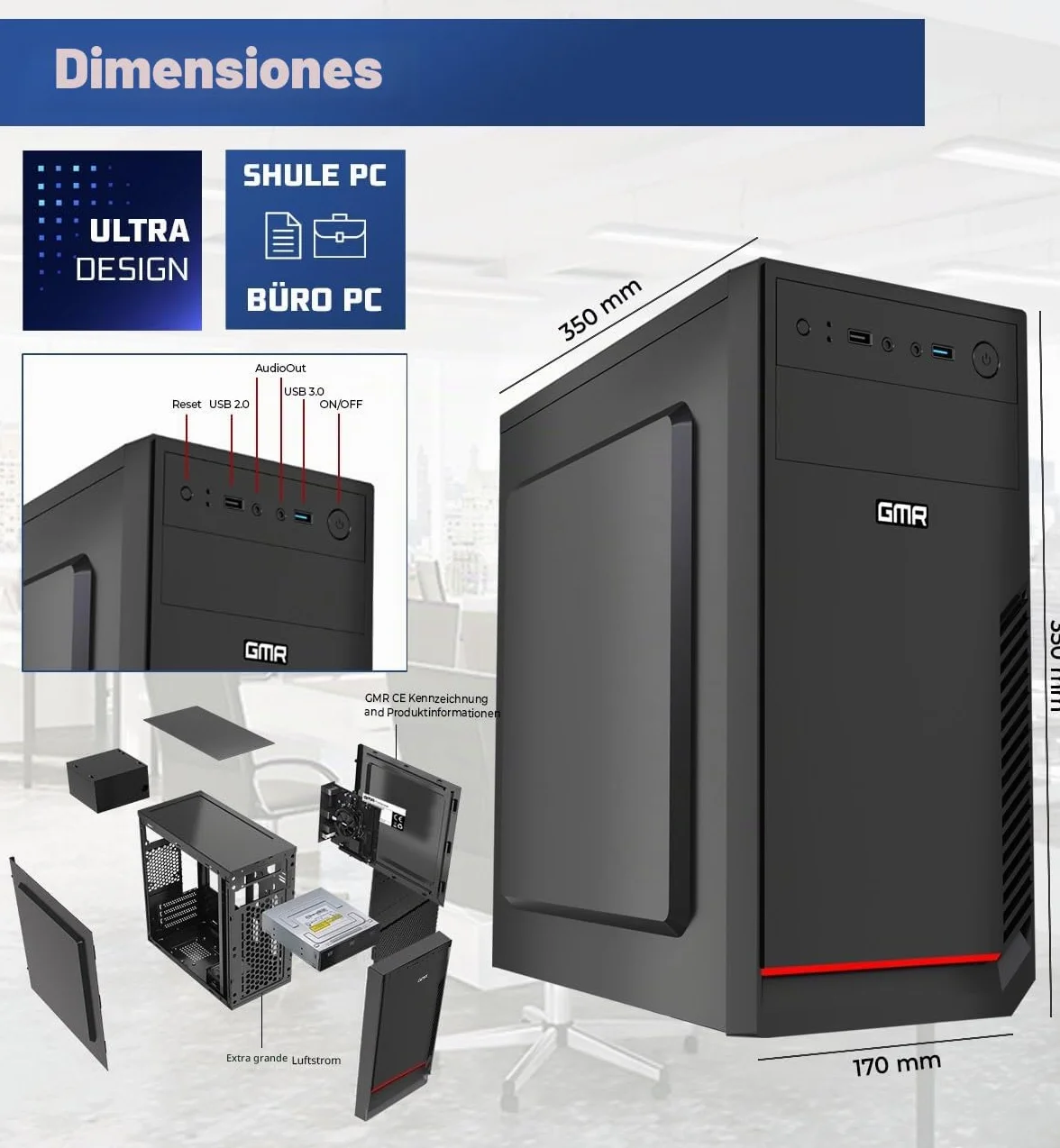 Intel i7 - Computadora Multimedia Business Office con 3 años de garantía | 32 GB RAM | 1000 GB SSD | USB 3.0 | Windows 11 Prof. 64-bit | WiFi 600 y Bluetooth 5
