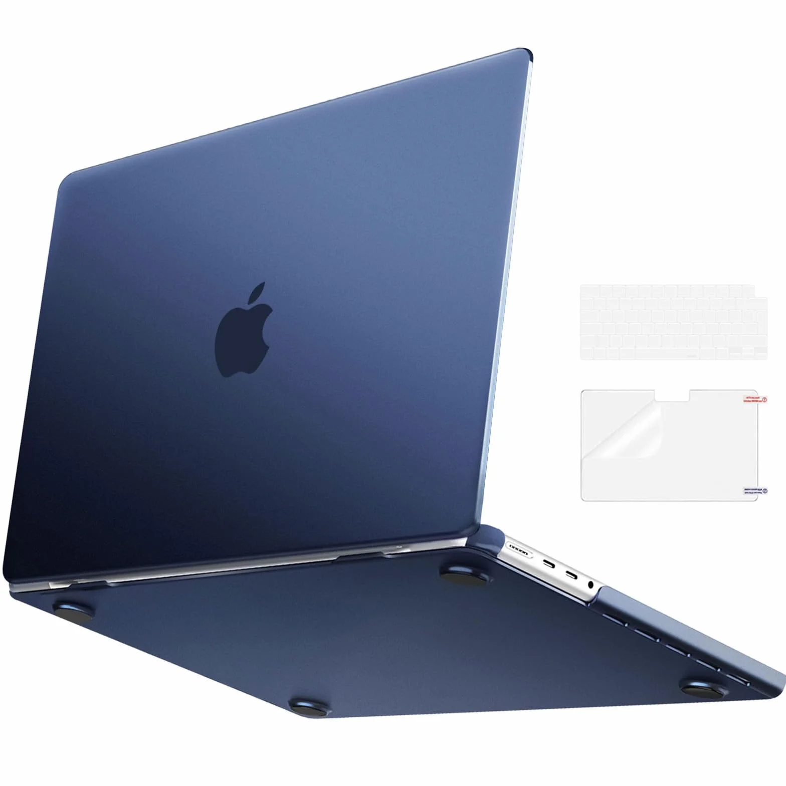 MOSISO Funda Compatible con MacBook Pro 14 2025-2021 M5 M4 M3 M2 M1 A3434 A3112 A3185 A3401 A2918 A2992 A2779 A2442, Color Natural Original Ultra-Fina Carcasa&Teclado&Película Pantalla,Azul Medianoche