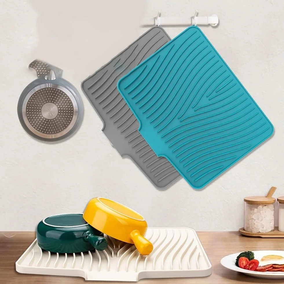 Alfombrilla de silicona para secar platos antideslizante resistente al calor 50 x 43 x 2 cm