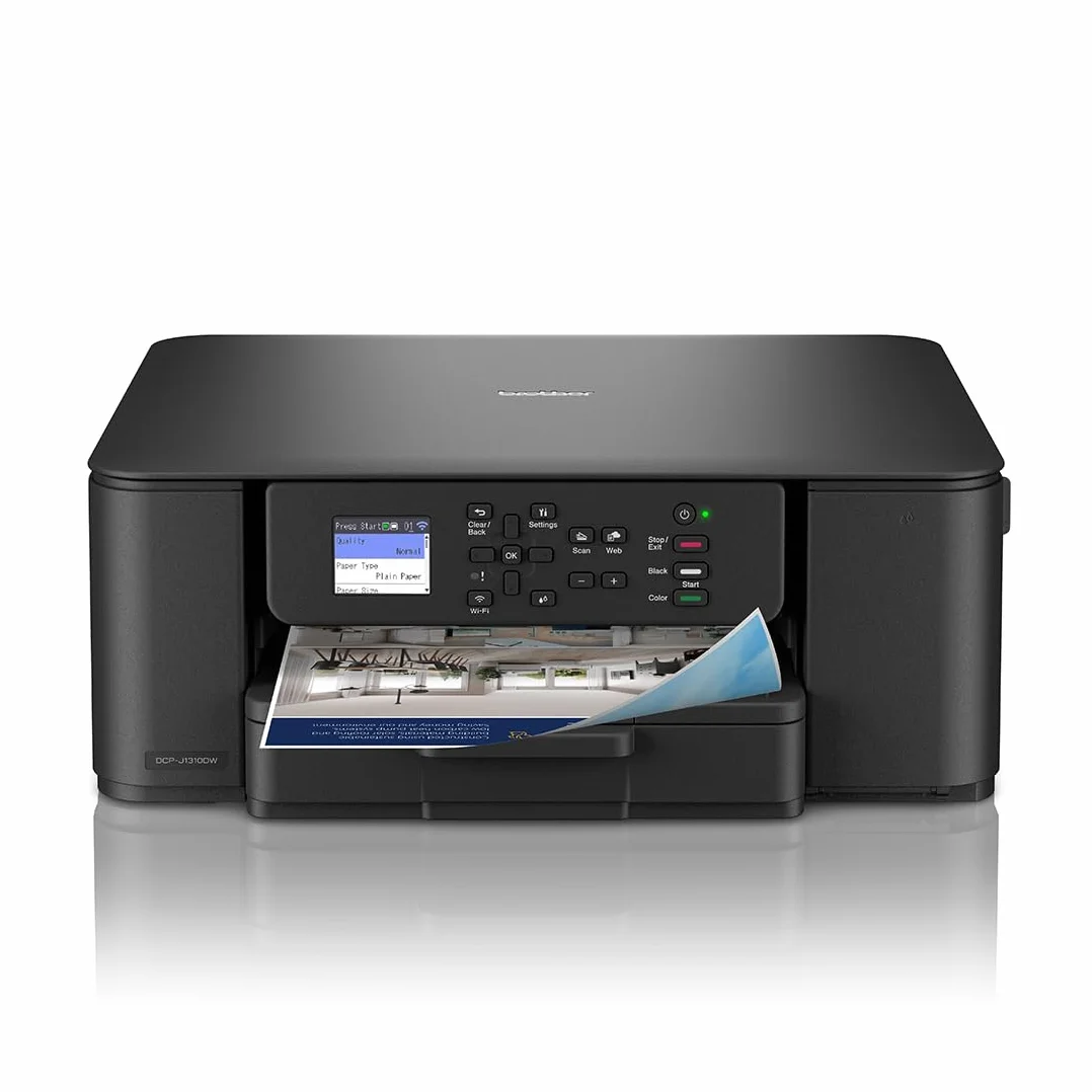 Brother DCPJ1310DW Impresora Multifunción de Tinta, WiFi, WiFi Direct, Conexión a Dispositivos Móviles e Impresión Automática a Doble Cara, Negro