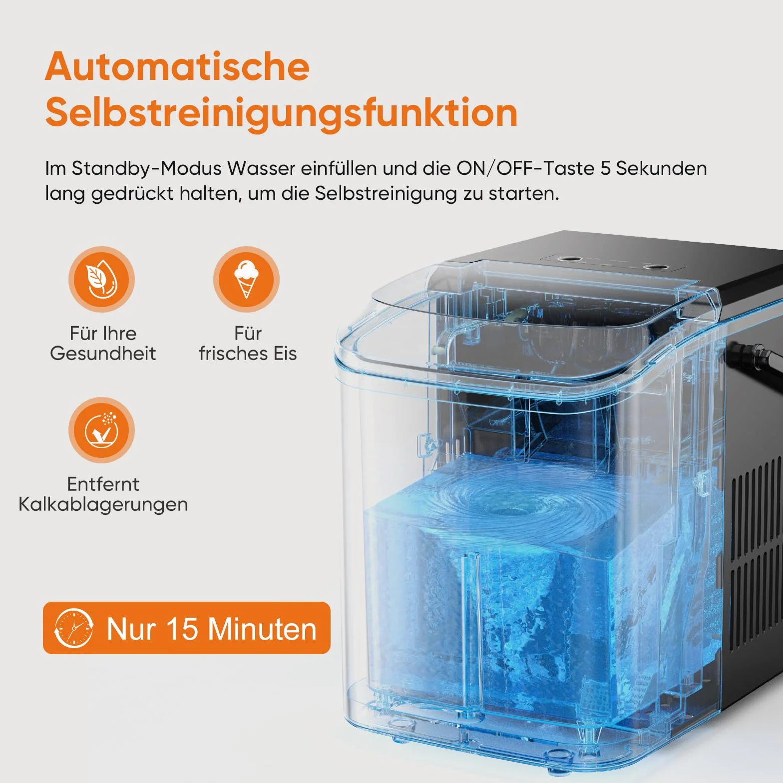 Sweetcrispy Máquina de hielo autolimpiante compacta 9 cubitos 6 min 12 kg/24h 2 tamaños cocina bar negro