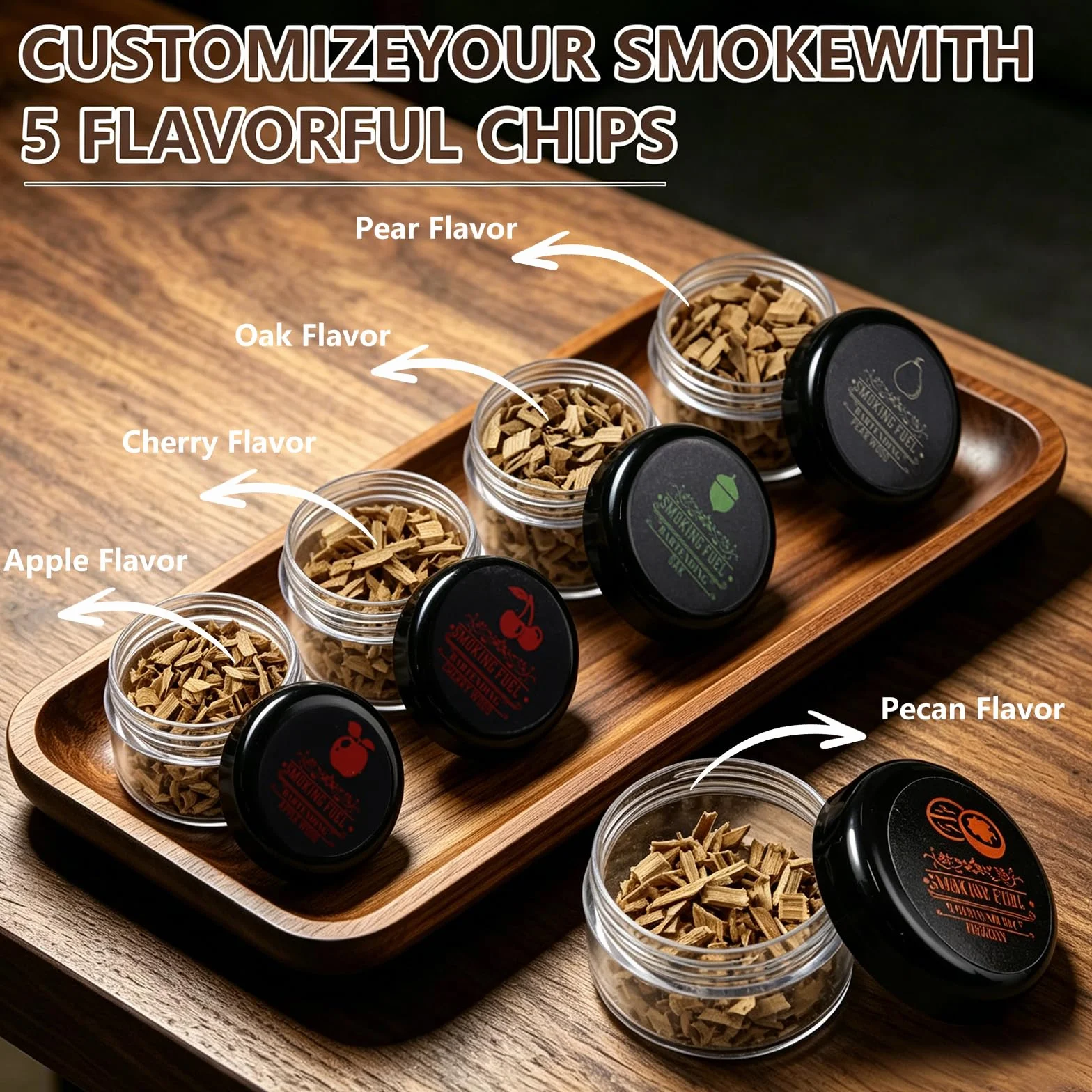 Kit de Ahumador de Cócteles, Whisky Ahumador con 5 Sabores de Madera, Generador de Humo para Cócteles