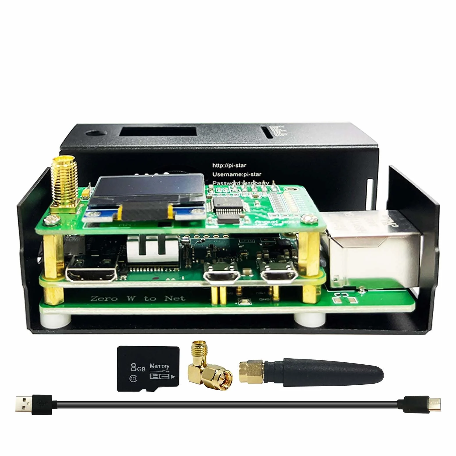 MM100 DMR Hotspot con puerto WiFi Ethernet Voice Modem Raspbery pi zerow Dstar Ysf C4fm Two Colors OLED Screen