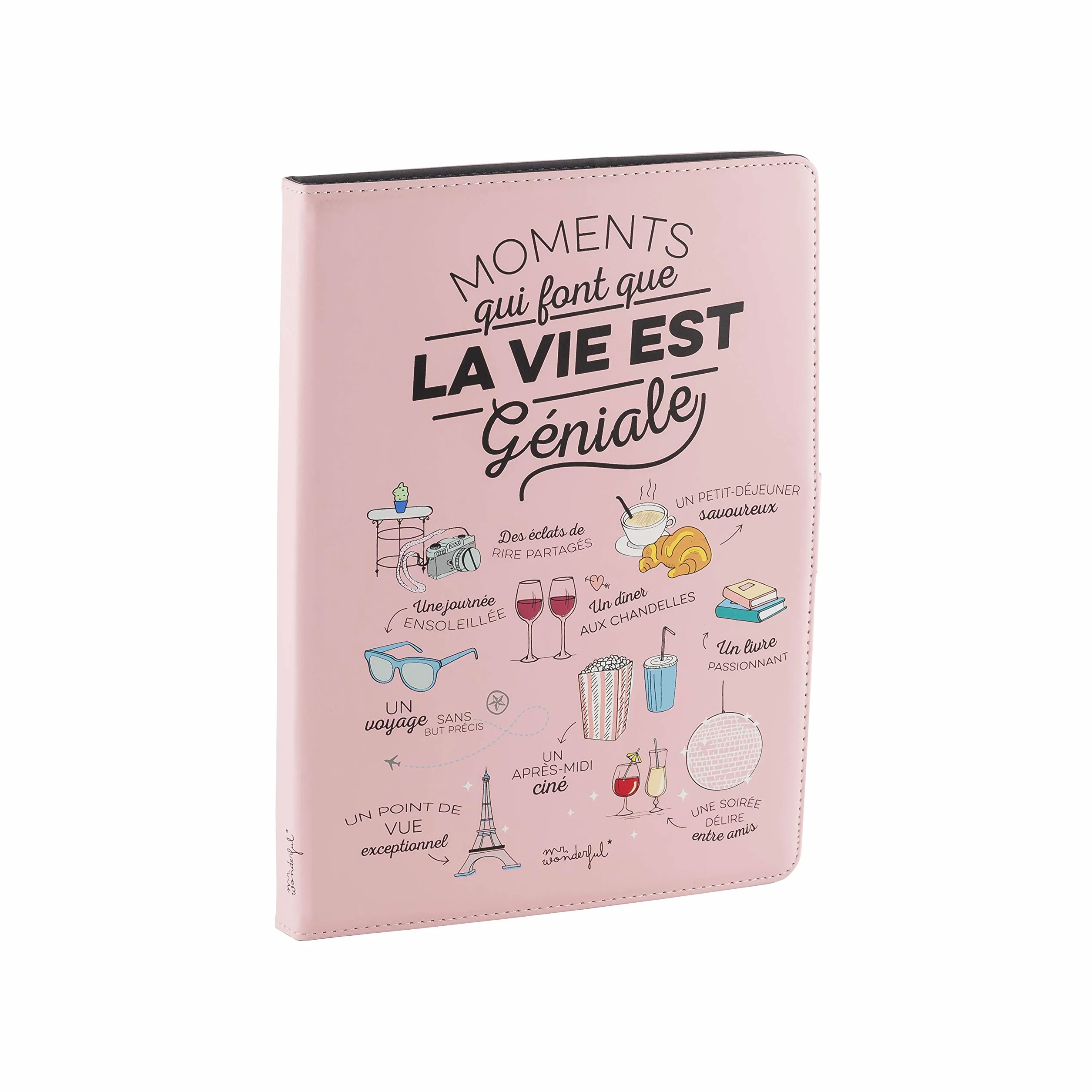 Mr Wonderful Wondee Funda Tablet Universal de 9,7" a 10,2" Pulgadas - Tipo Libro con Diseño Moments, Rosa