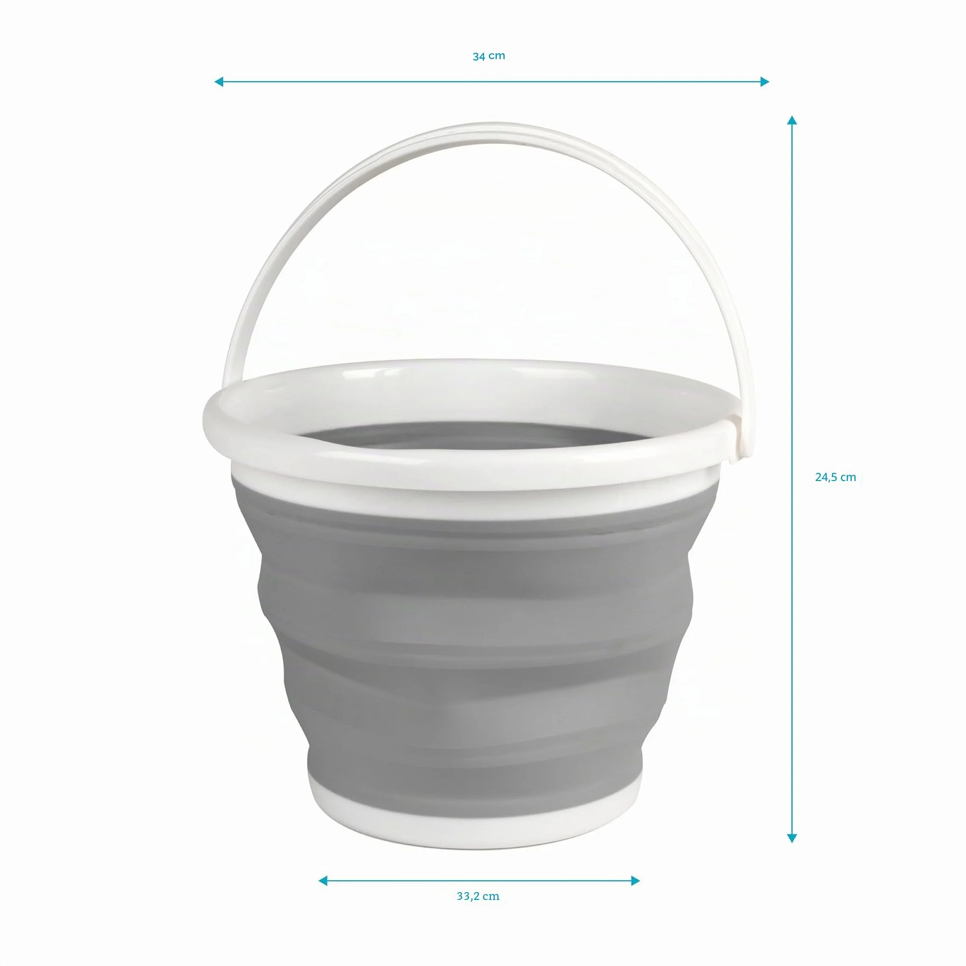Beldray Cubo Plegable 10 litros Gris Práctico Resistente Ahorra Espacio