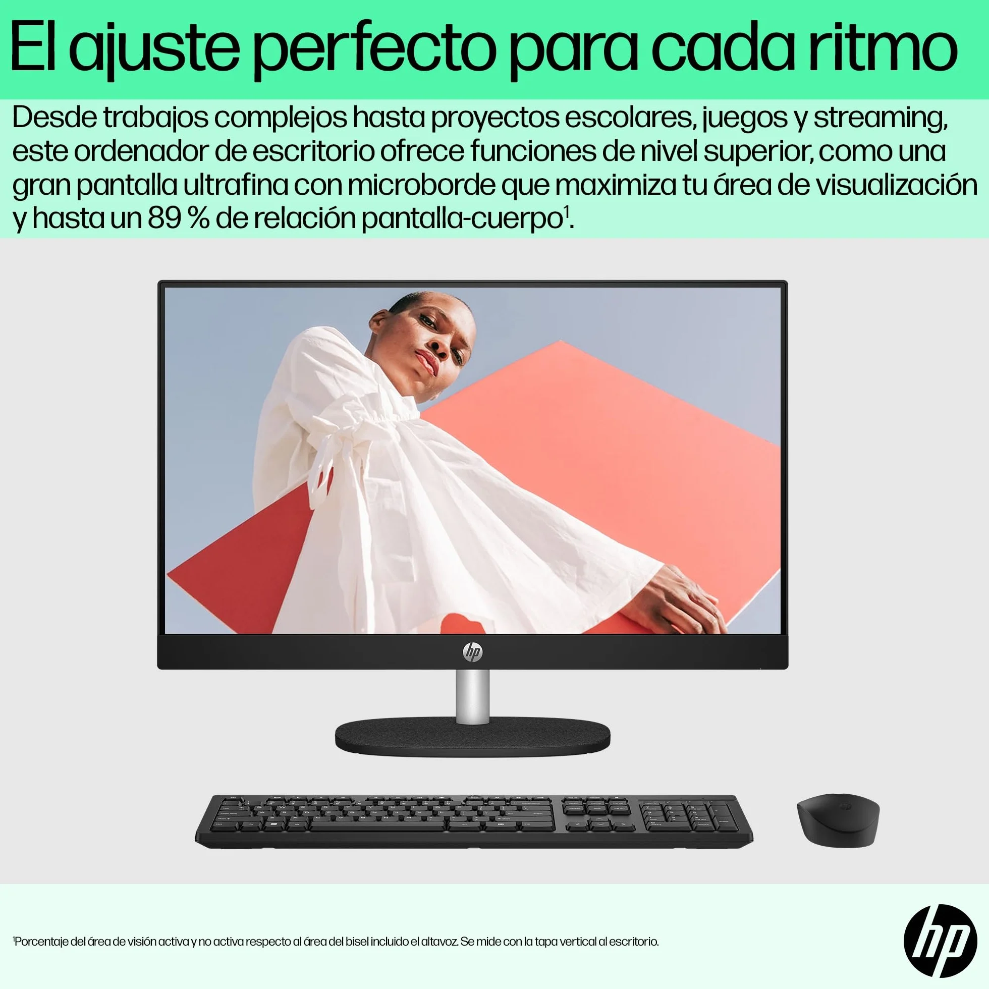 HP All-in-One 27-cr0062ns, PC Todo en Uno 27” FHD, AMD Ryzen 7 7730U, 16GB RAM, 512GB SSD, AMD Radeon Graphics, Cámara HD, Wi-Fi, Teclado y Ratón Inalámbricos, Sin Sistema operativo, QWERTY Español
