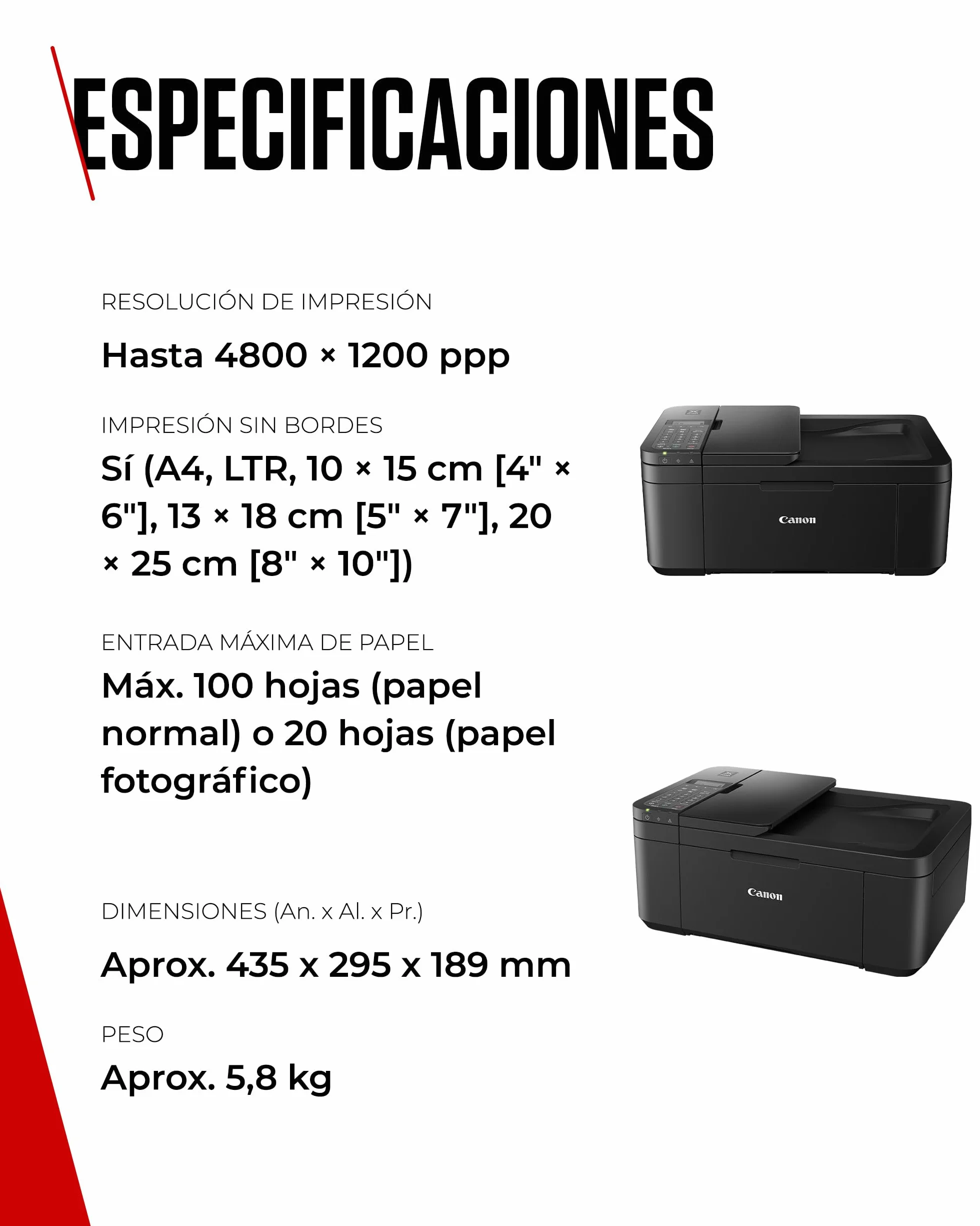 Canon Pixma TR4750i Impresora Multifunción 4 en 1, Sistema de Inyección de Tinta, Impresión, Escaneo y Copia, WiFi, Pixma Print Plant, ADF de 20 Hojas, Impresión a Doble Cara Automática, Negro