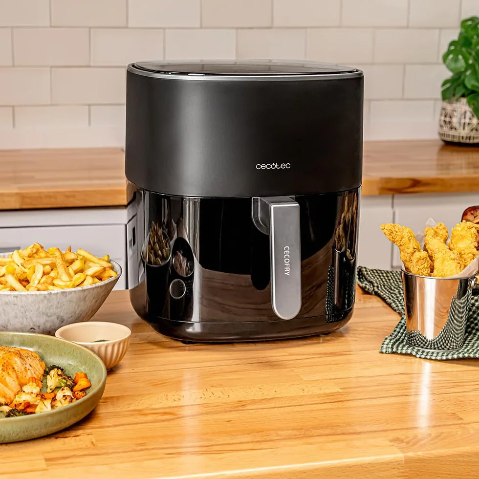 Cecotec Freidora de Aire sin Aceite 6,5L Cecofry Fantastik 6500 1700W PerfectCook 12 Modos Táctil 80-200ºC Negra